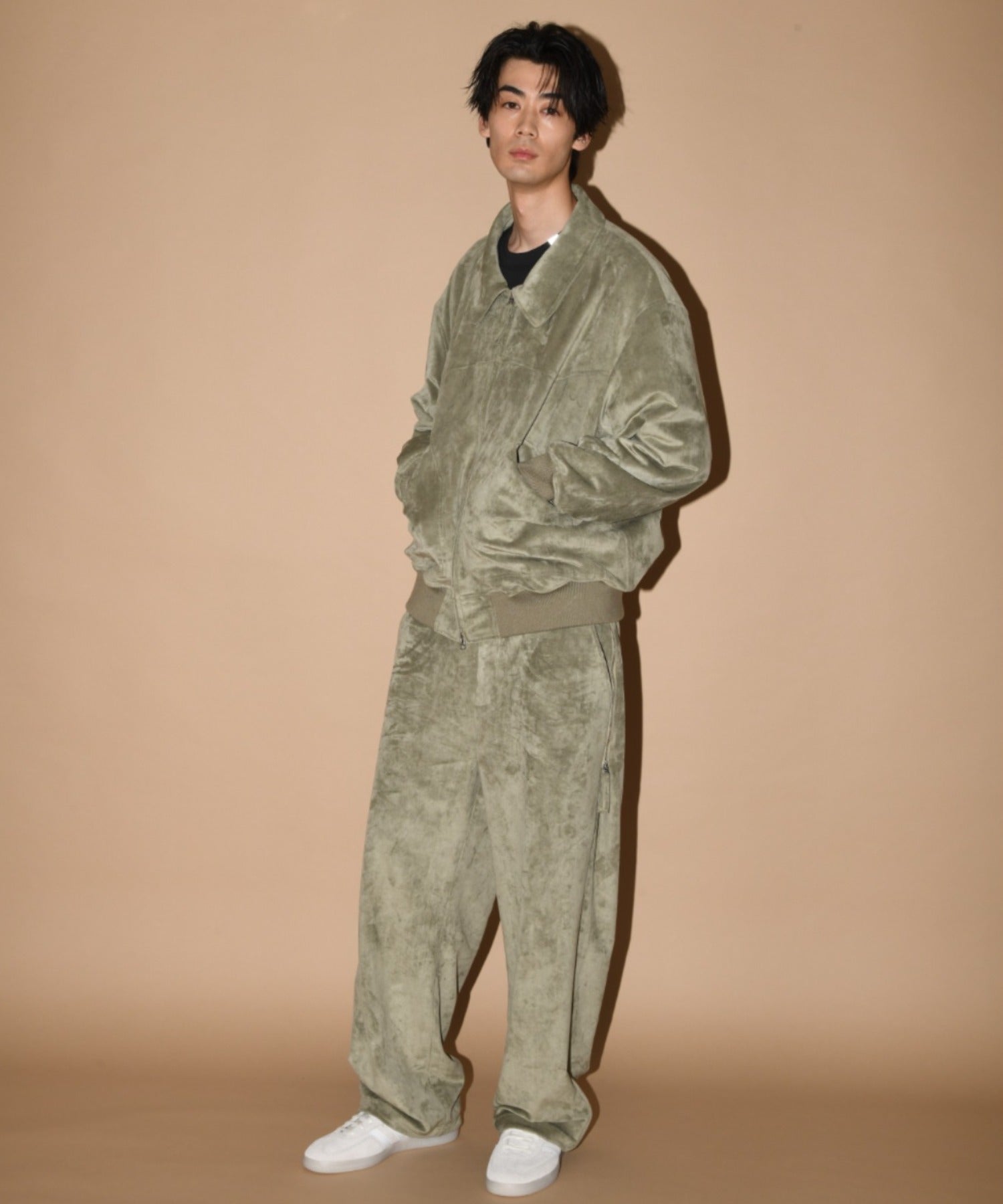 Faux Suede Padded Blouson (CWU-Type) - black