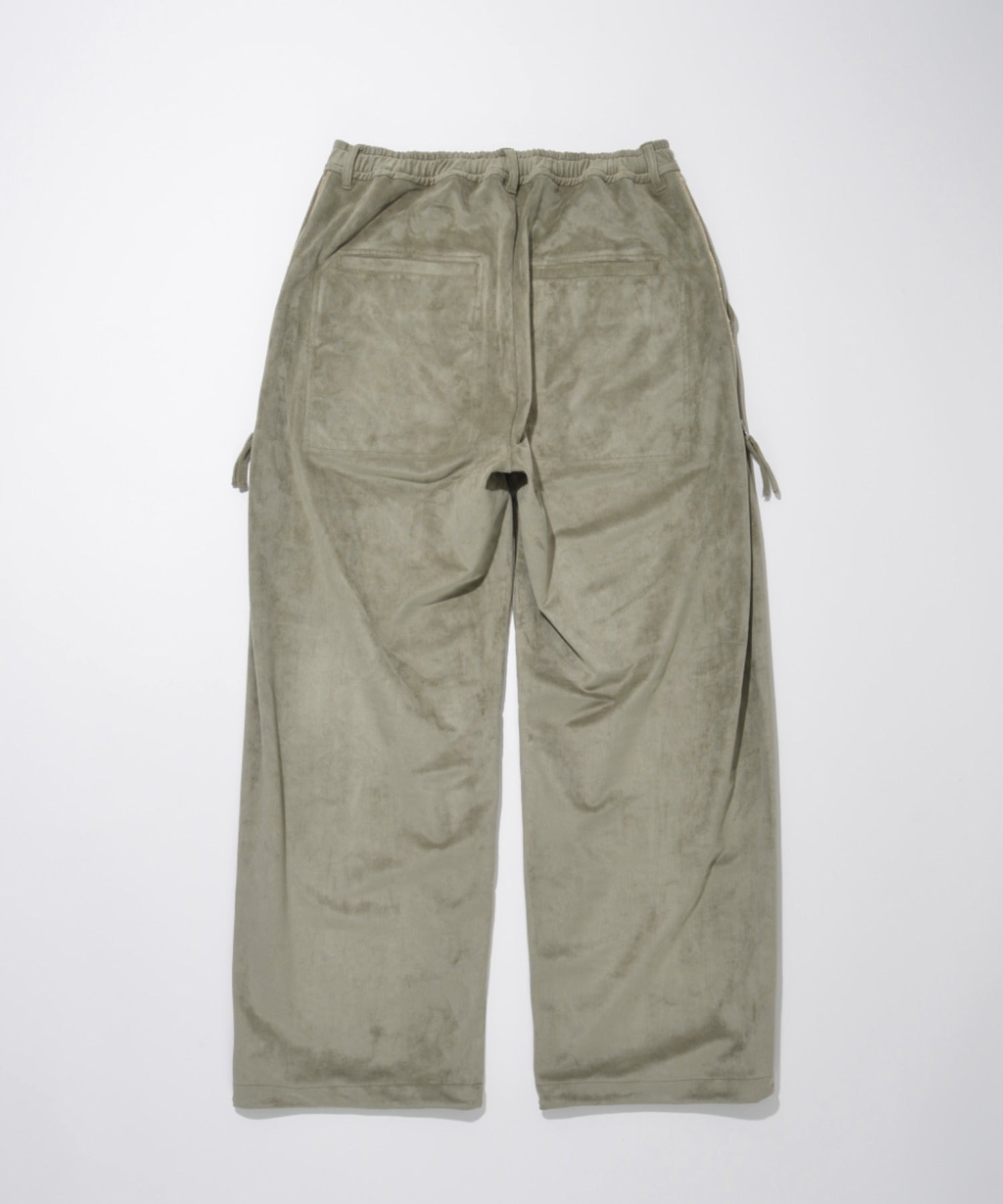 Faux Suede Side-zip Wide Pants - l.khaki