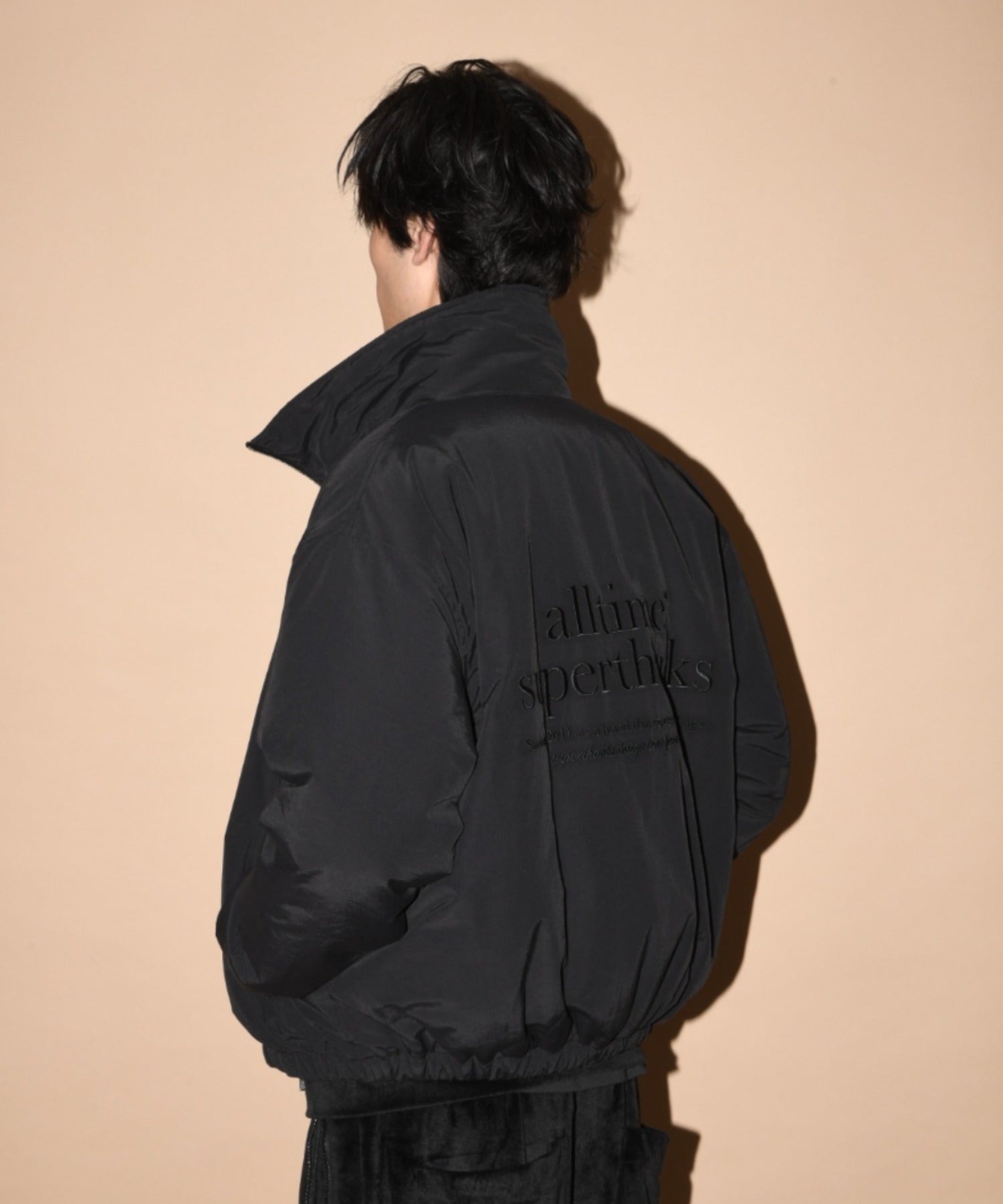 Zip-up Padded Short Jacket - black