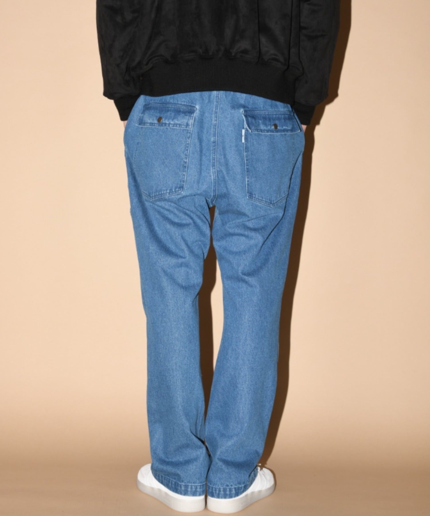 Double Knee Baker Pants- gray denim