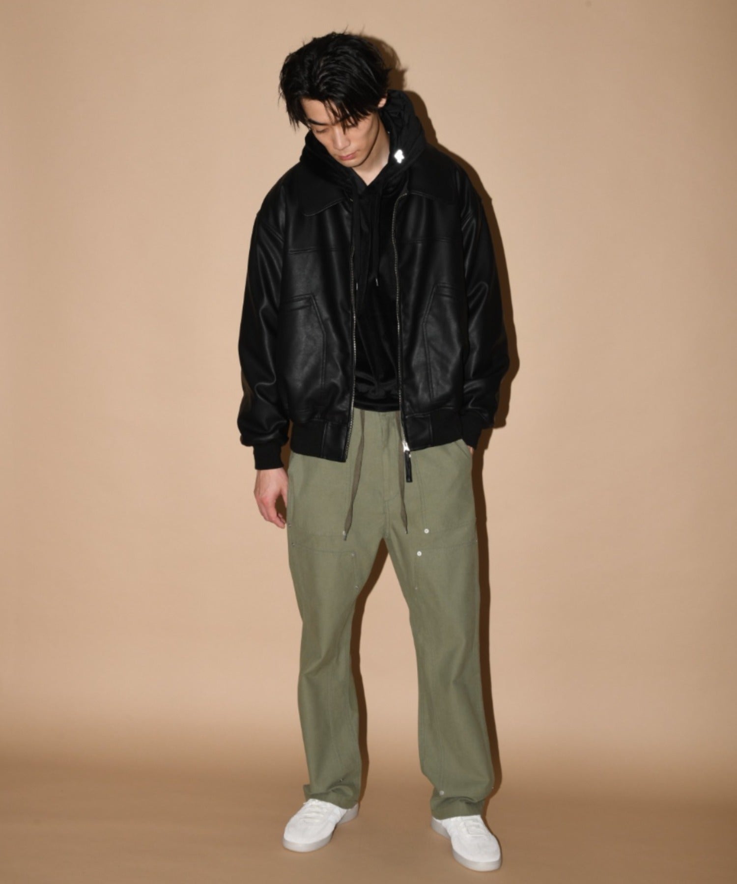Double Knee Baker Pants - l.khaki backsatin