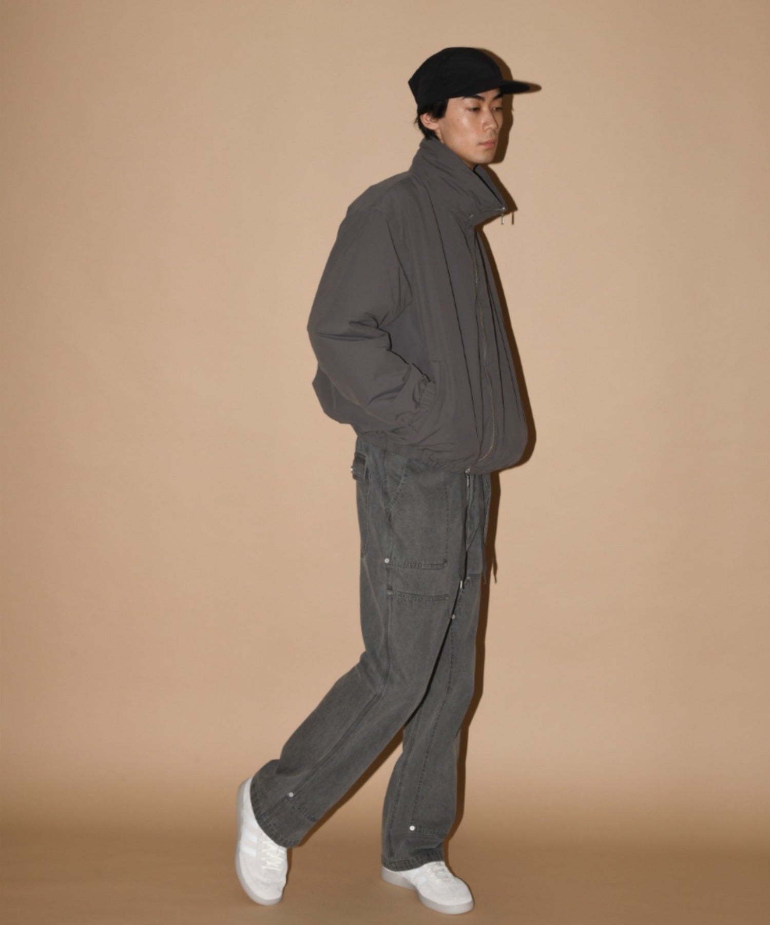 Double Knee Baker Pants- gray denim