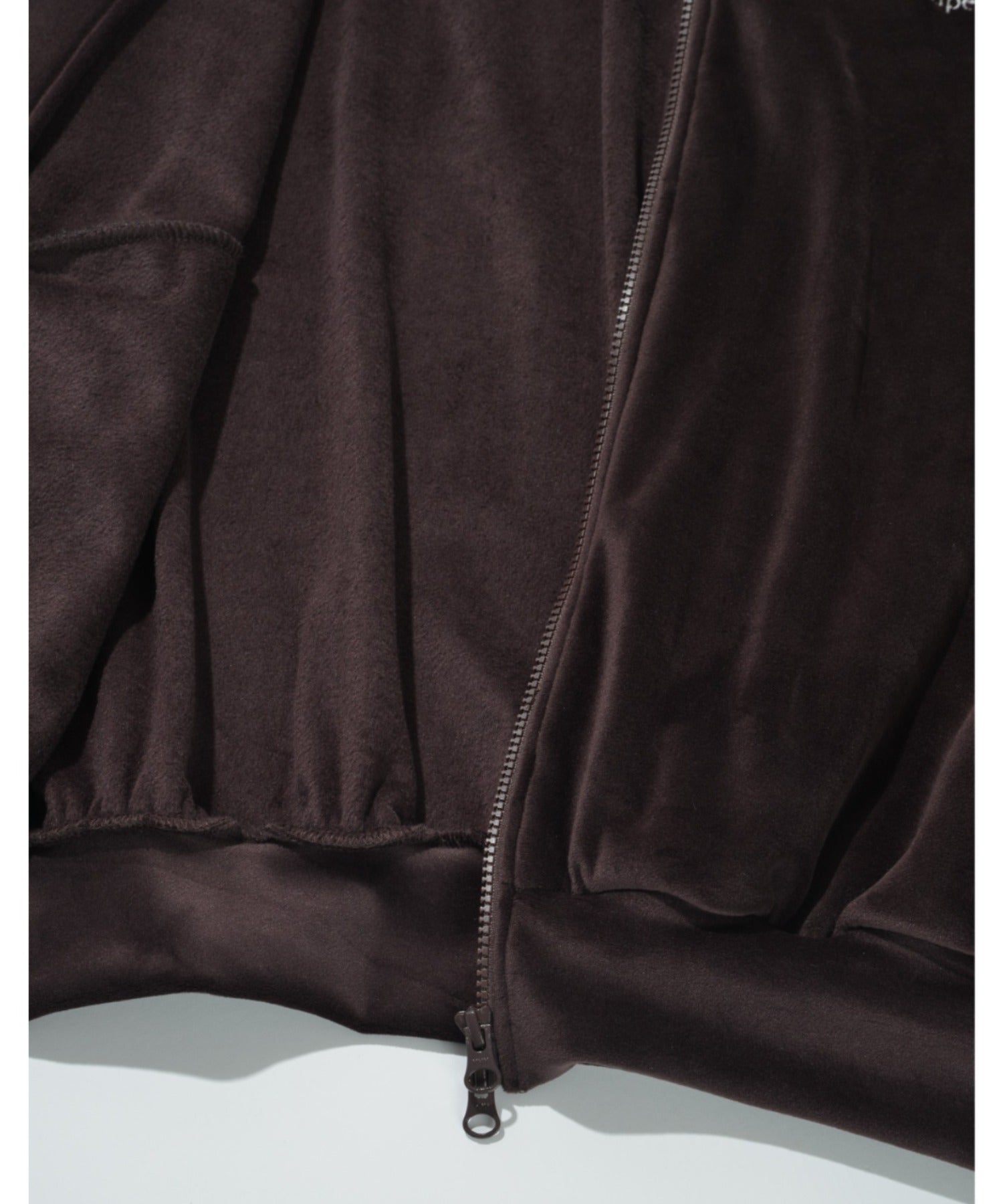 Velour Panel Stand-collar Blouson - brown/brown