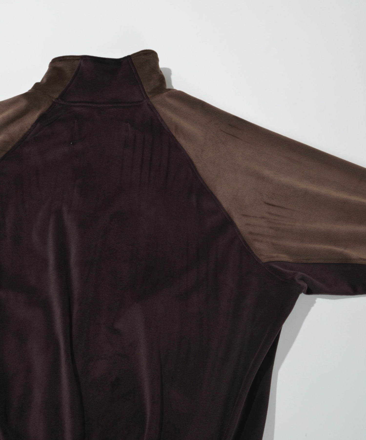 Velour Panel Stand-collar Blouson - black/black