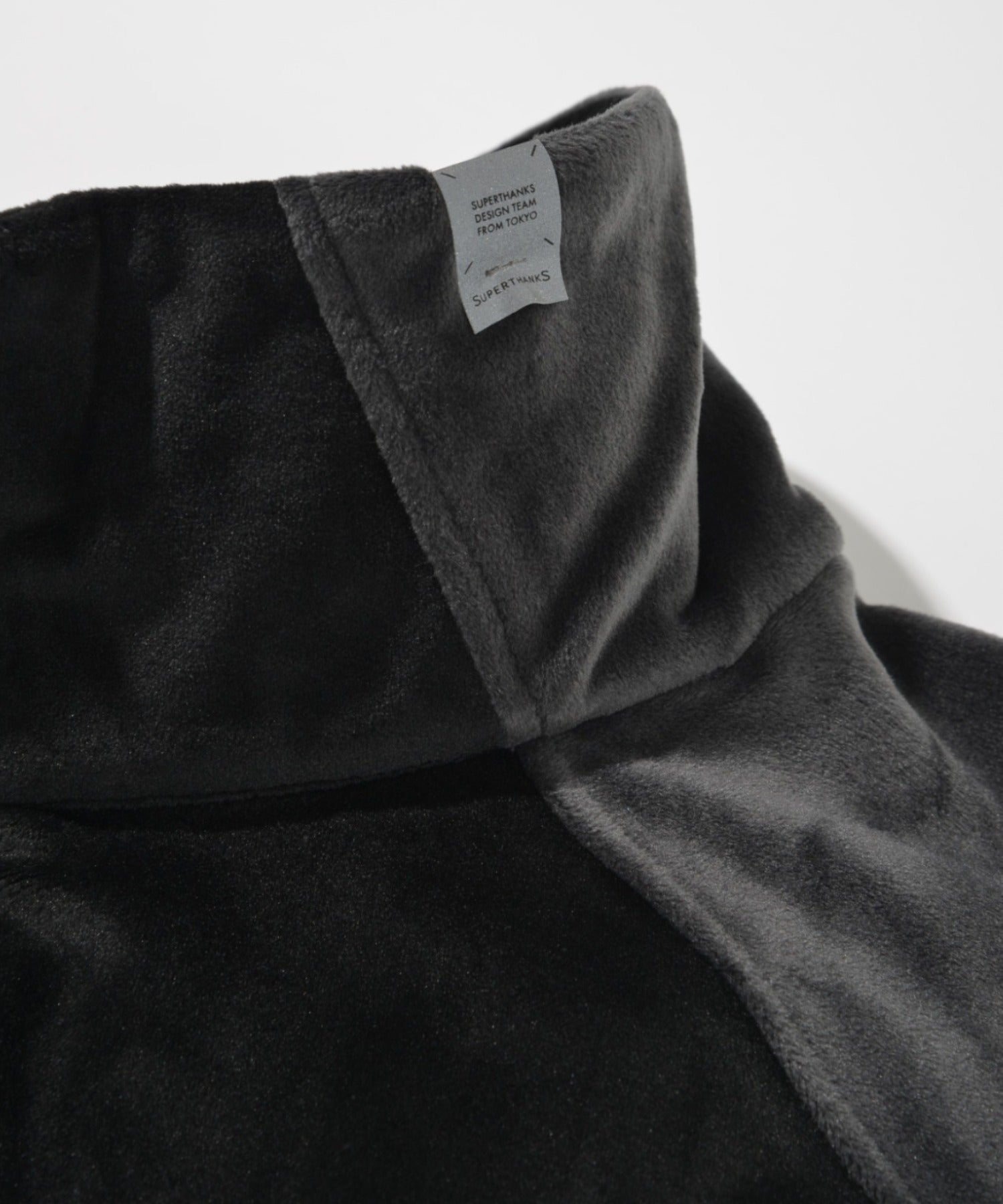 Velour Panel Stand-collar Blouson - black/gray