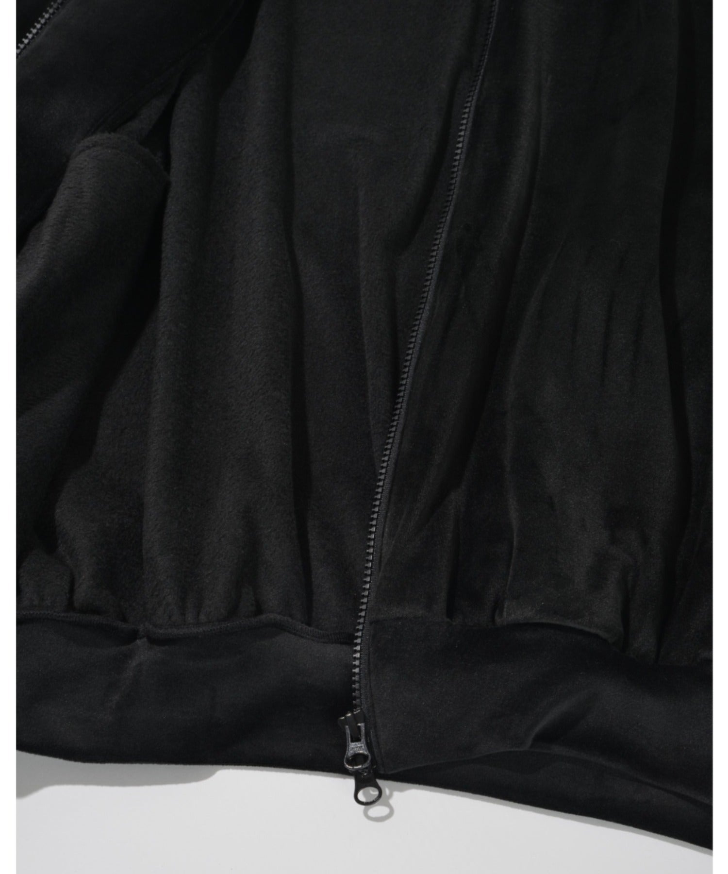 Velour Panel Stand-collar Blouson - black/gray