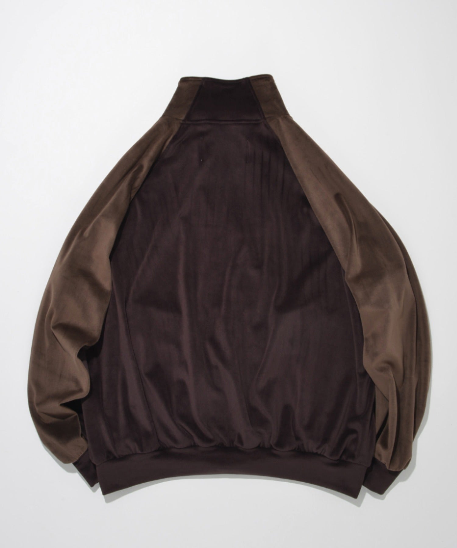 Velour Panel Stand-collar Blouson - black/black