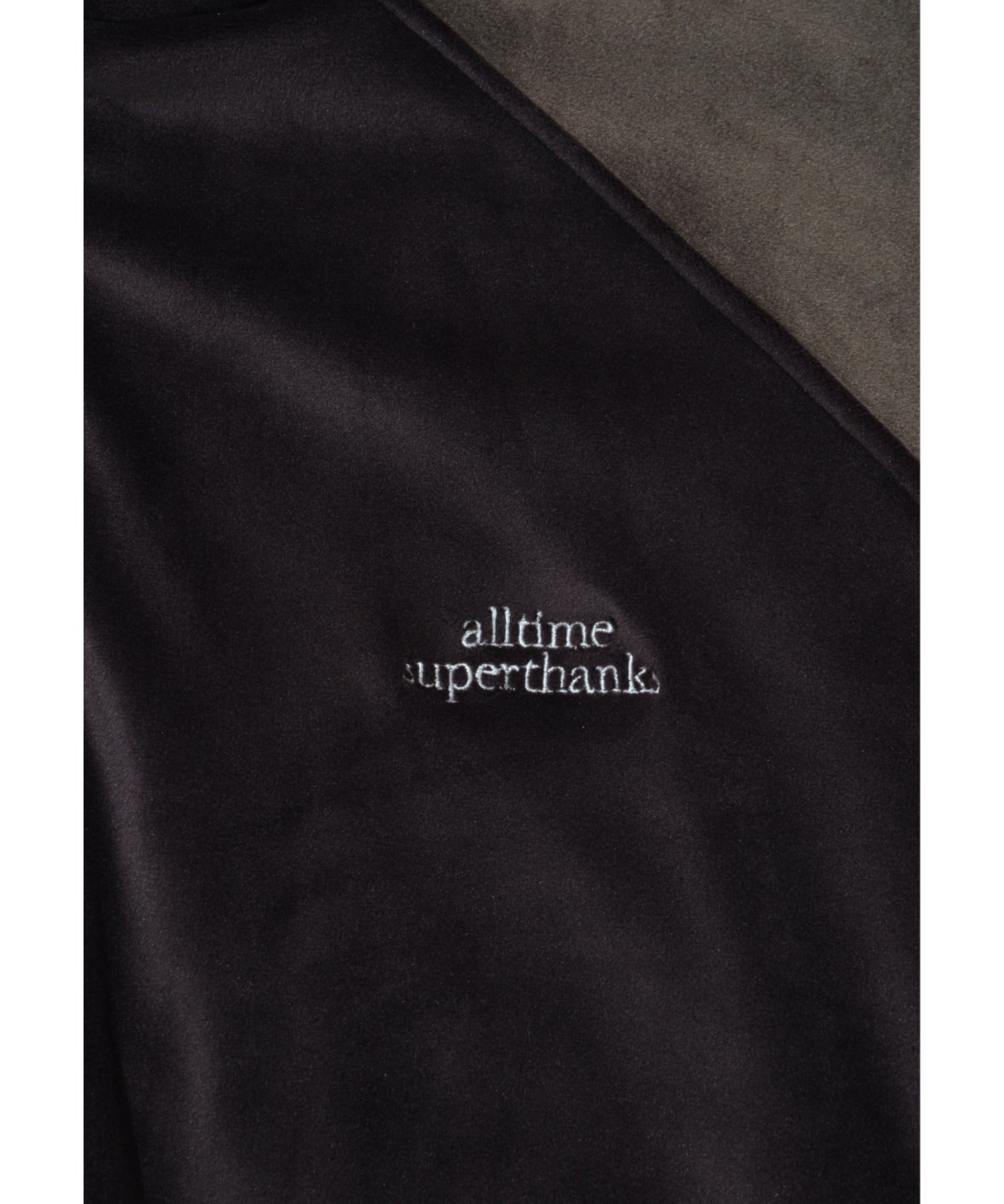 Velour Panel Stand-collar Blouson - black/gray