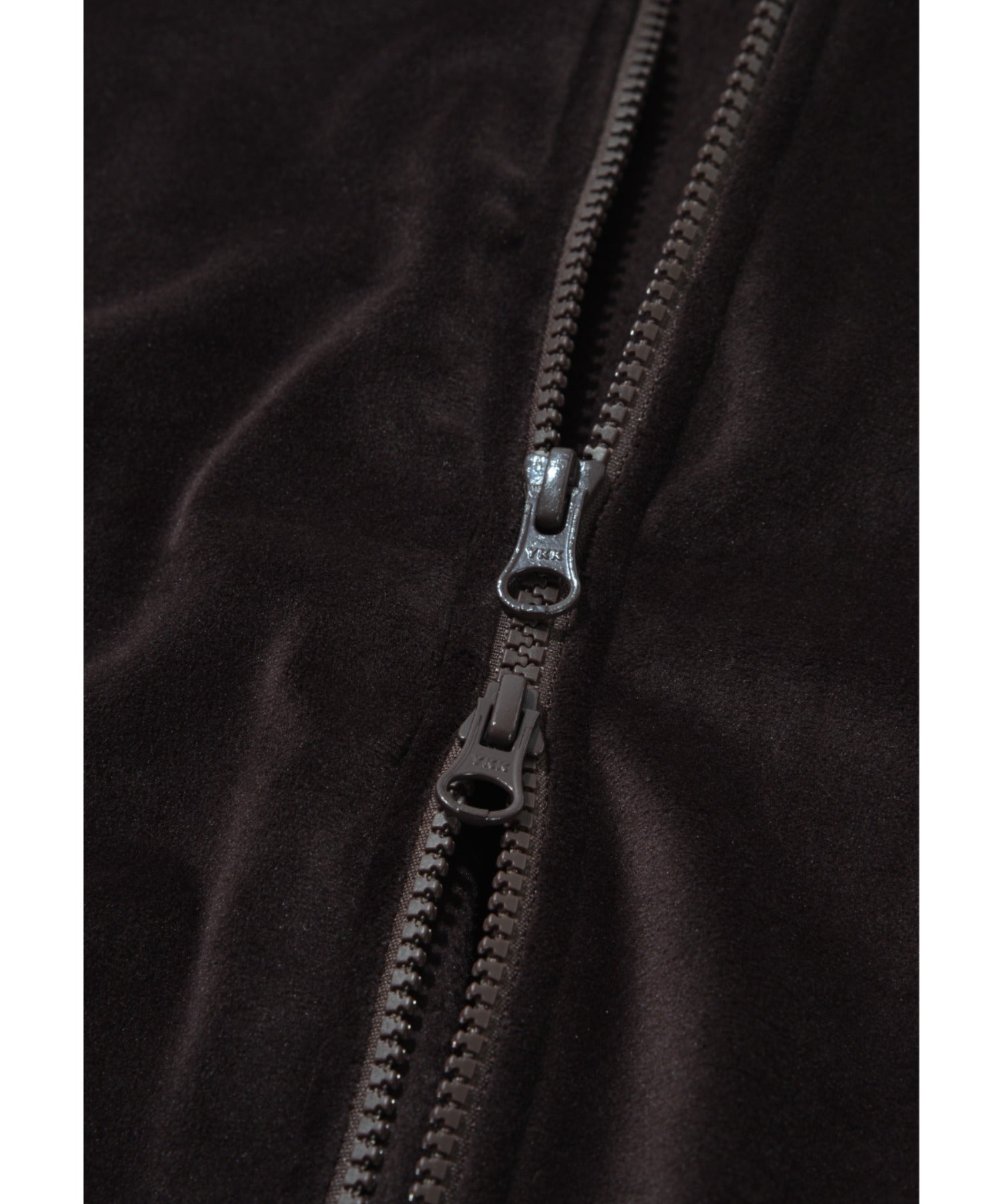 Velour Panel Stand-collar Blouson - brown/brown