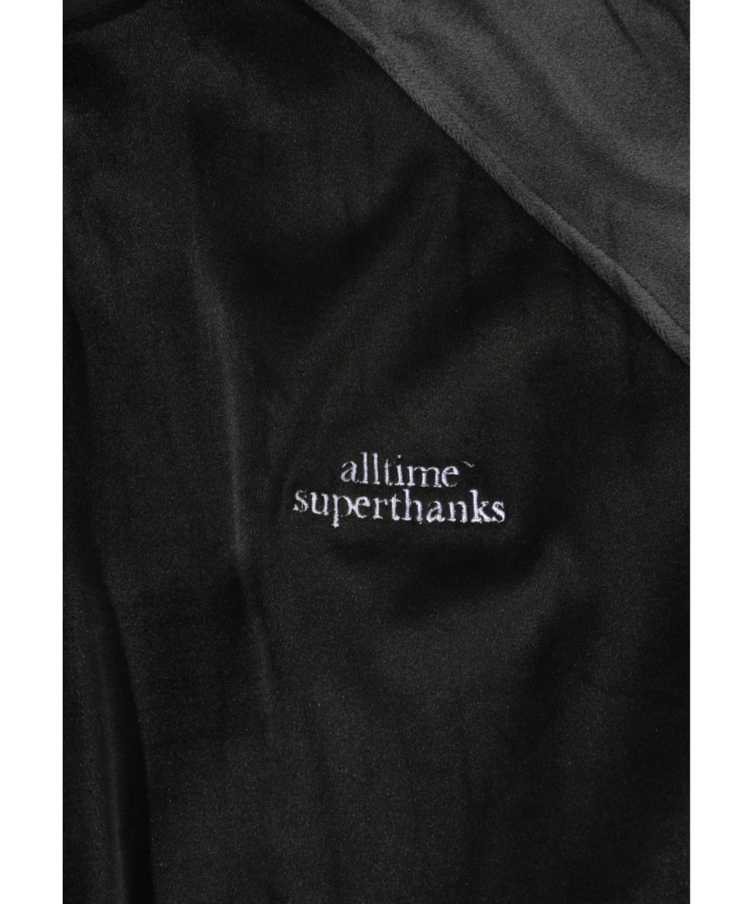 Velour Panel Stand-collar Blouson - black/black