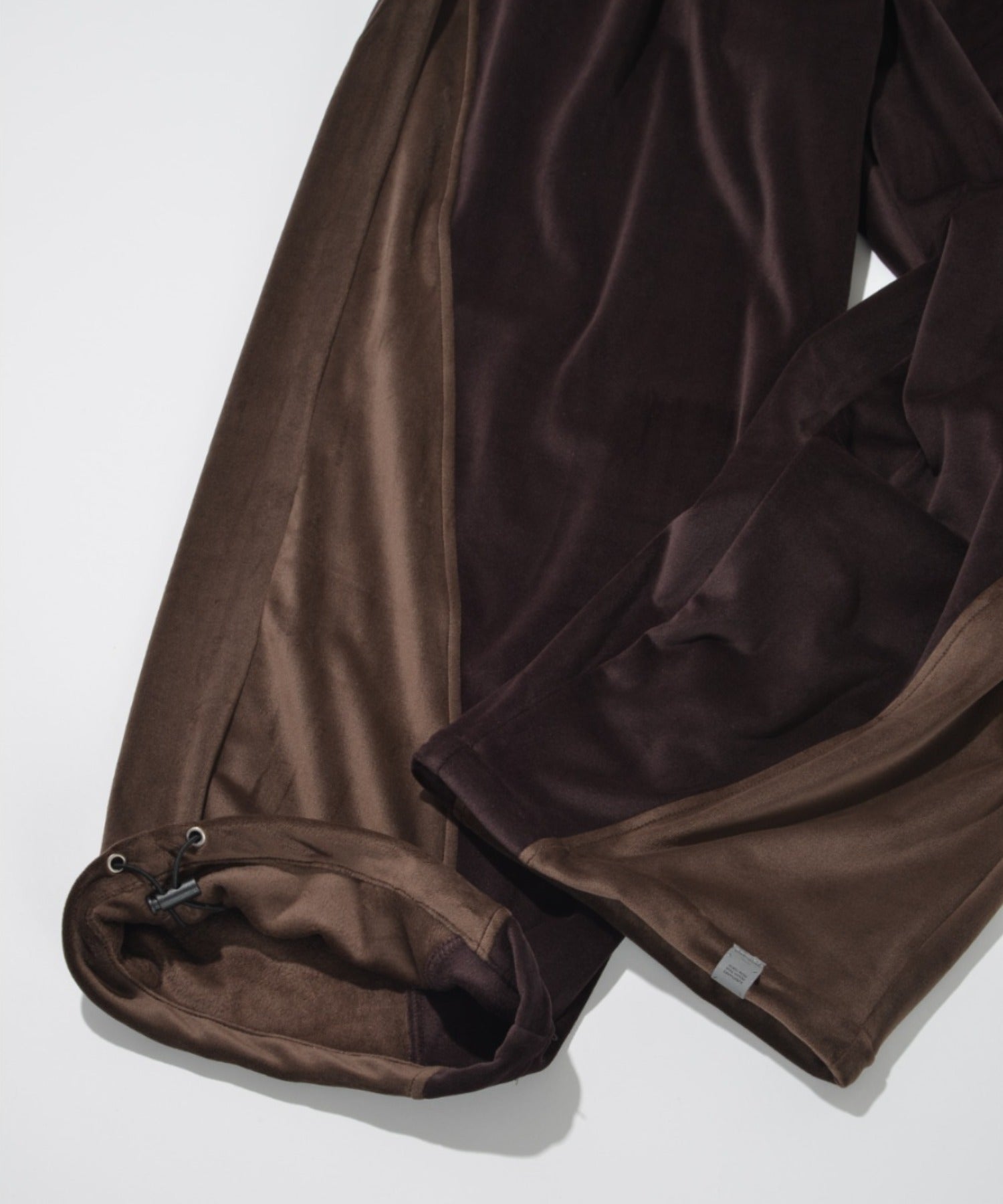 Velour Panel Wide Pants - brown/brown