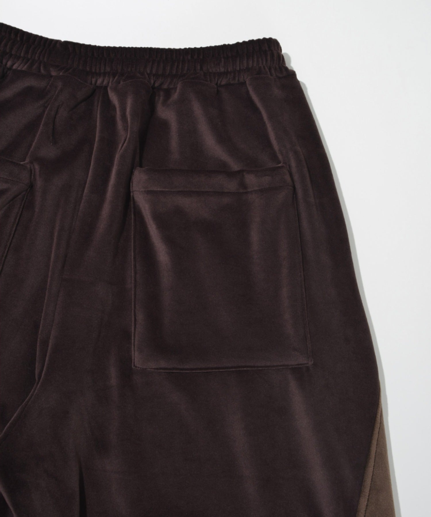 Velour Panel Wide Pants - brown/brown