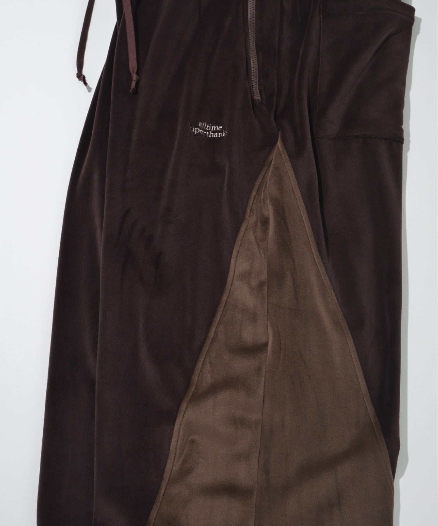 Velour Panel Wide Pants - black/black