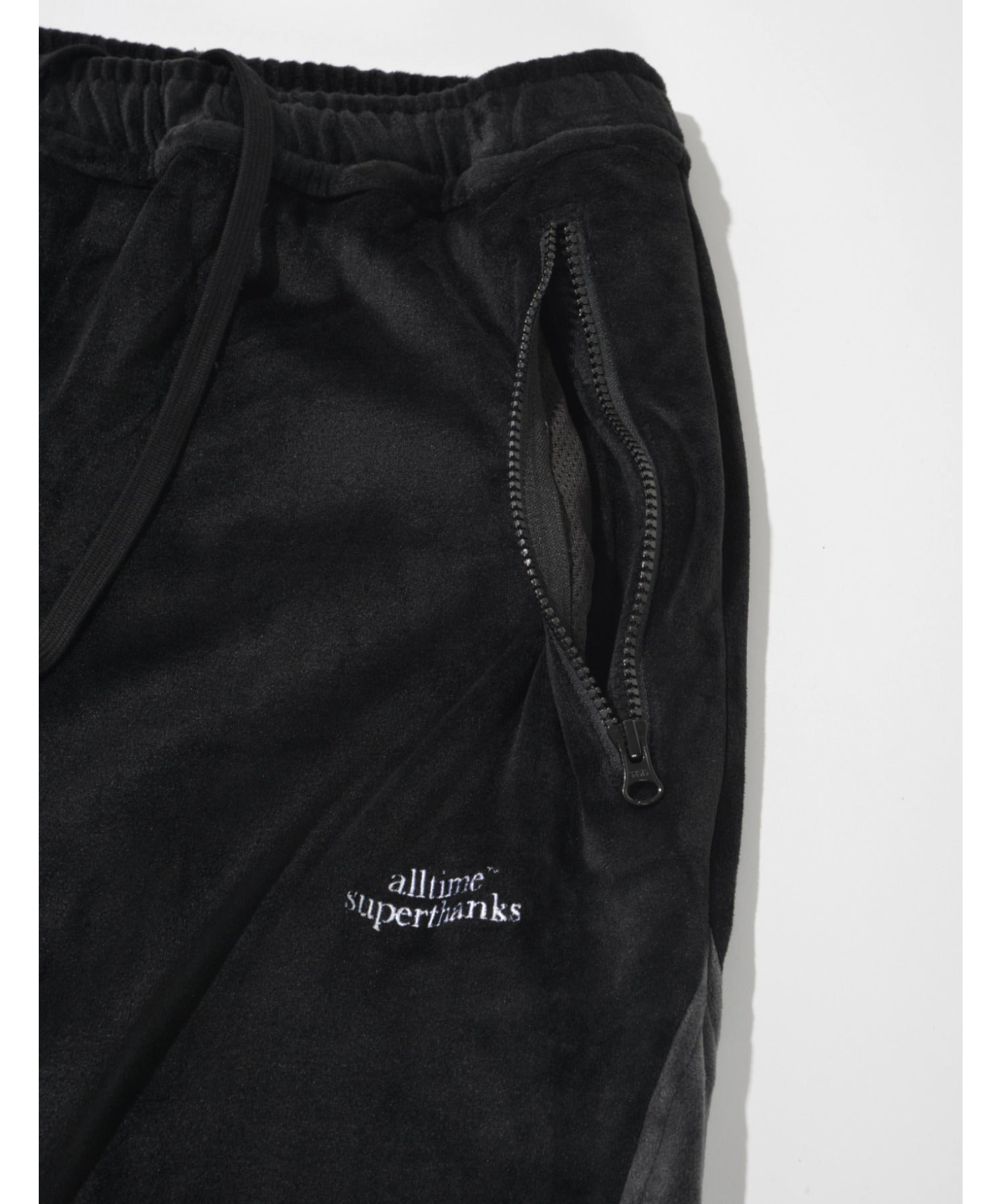 Velour Panel Wide Pants - brown/brown