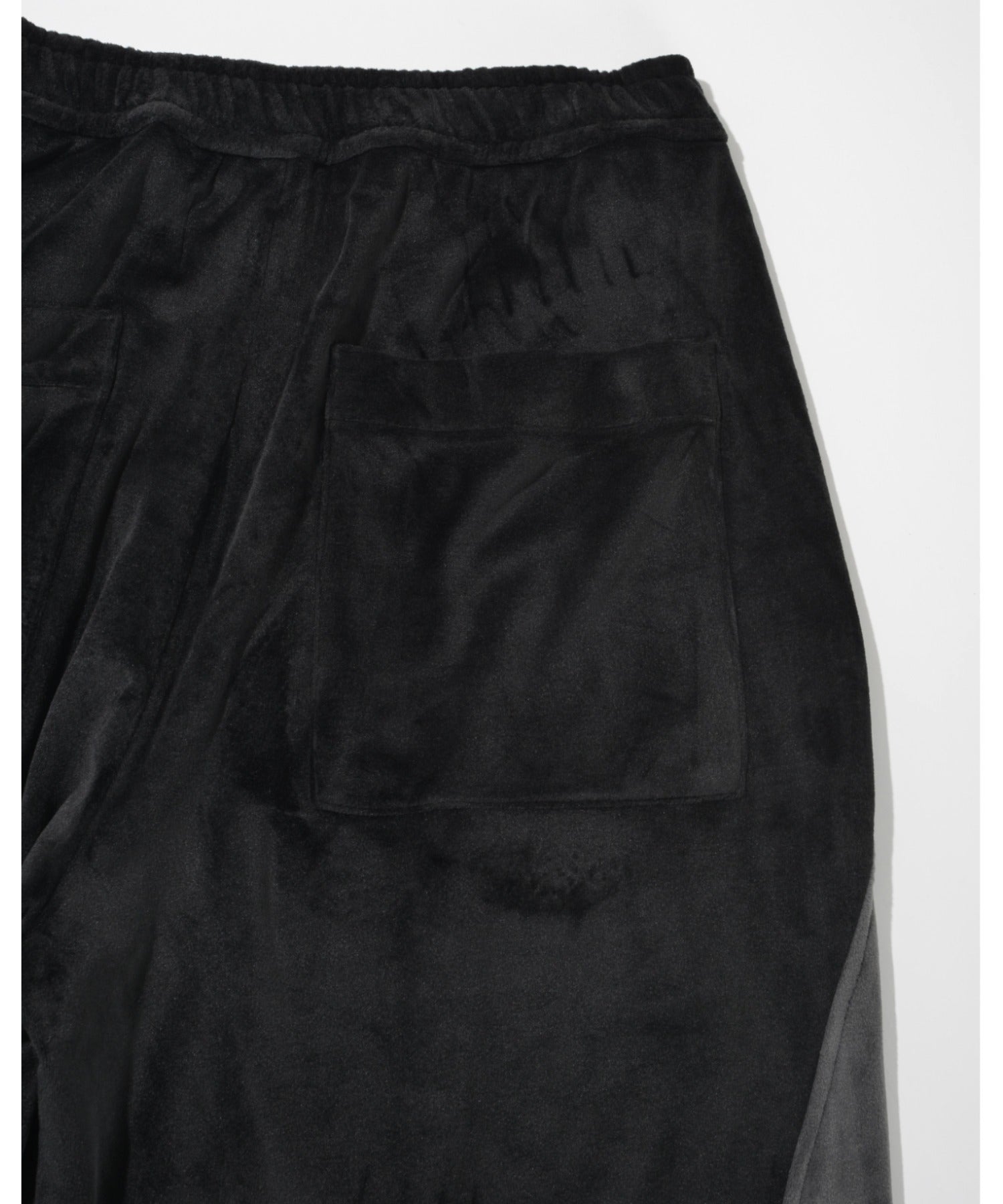 Velour Panel Wide Pants - black/gray