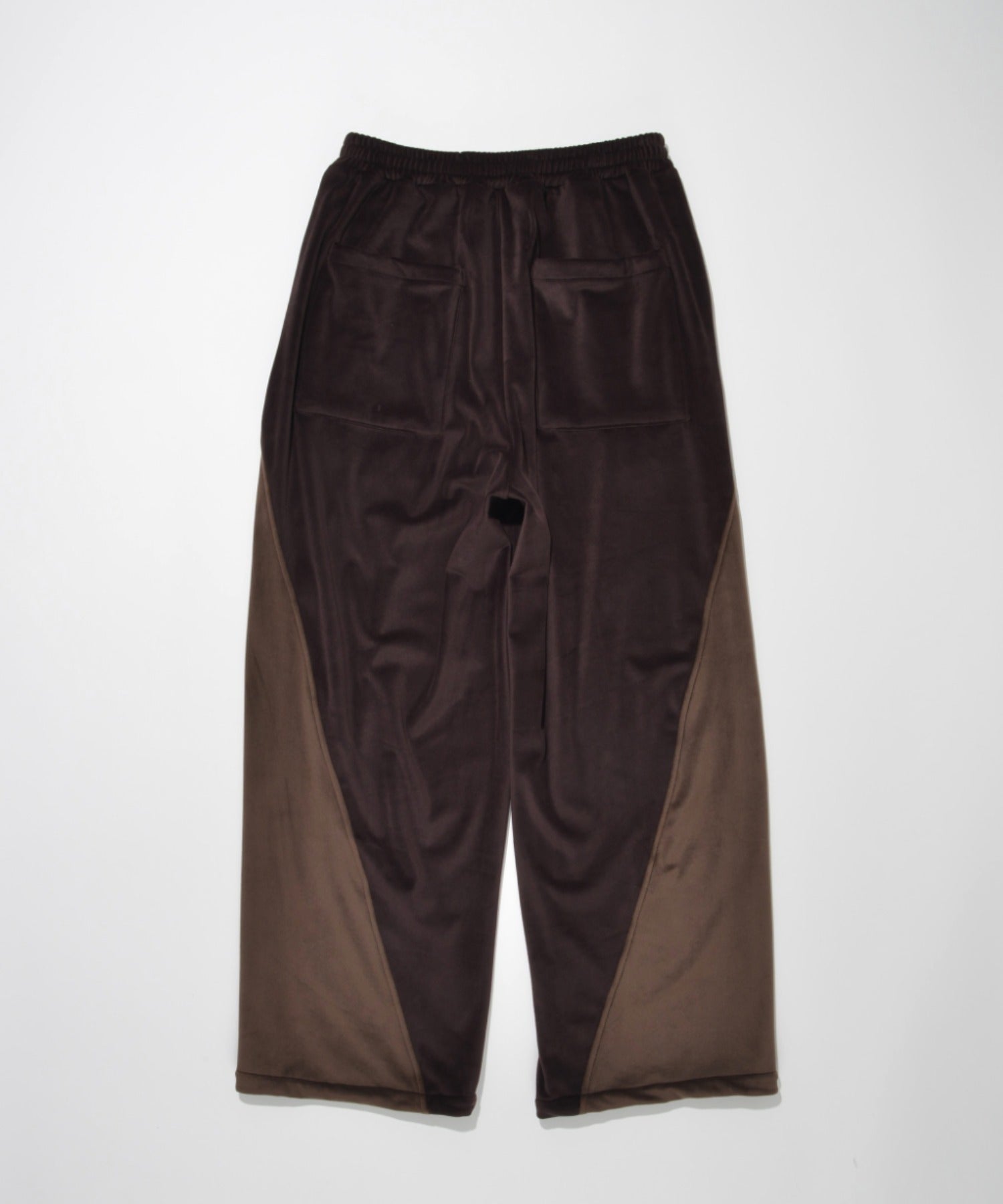 Velour Panel Wide Pants - brown/brown