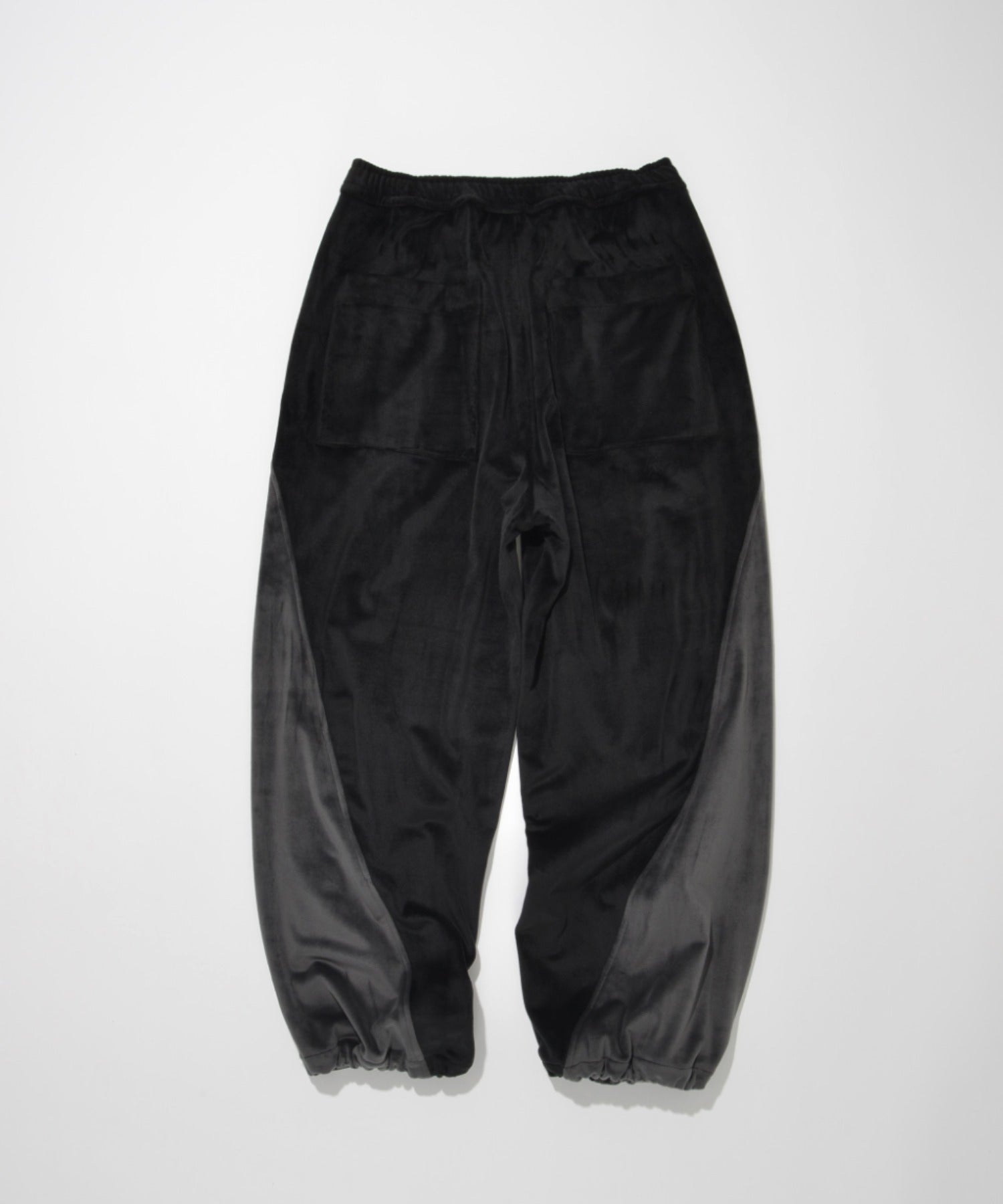 Velour Panel Wide Pants - black/gray
