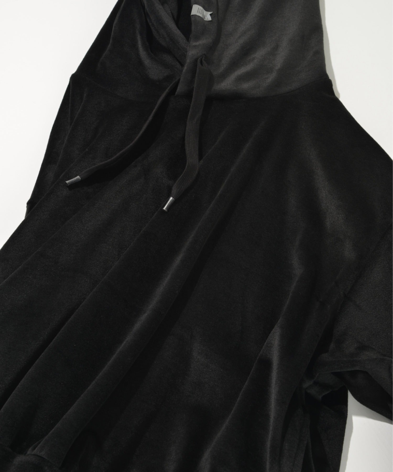 Velour Short Hoodie - black