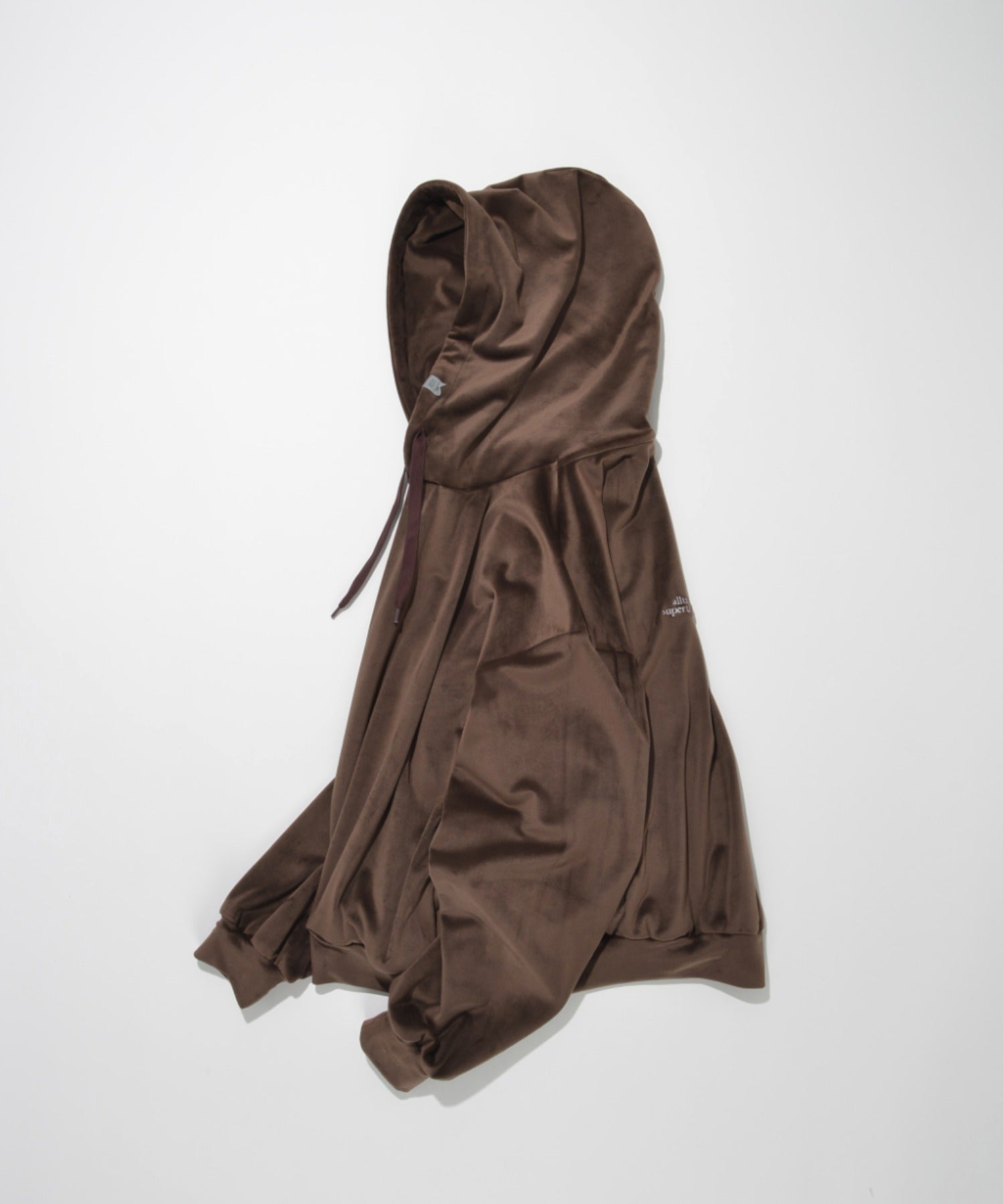 Velour Short Hoodie - black