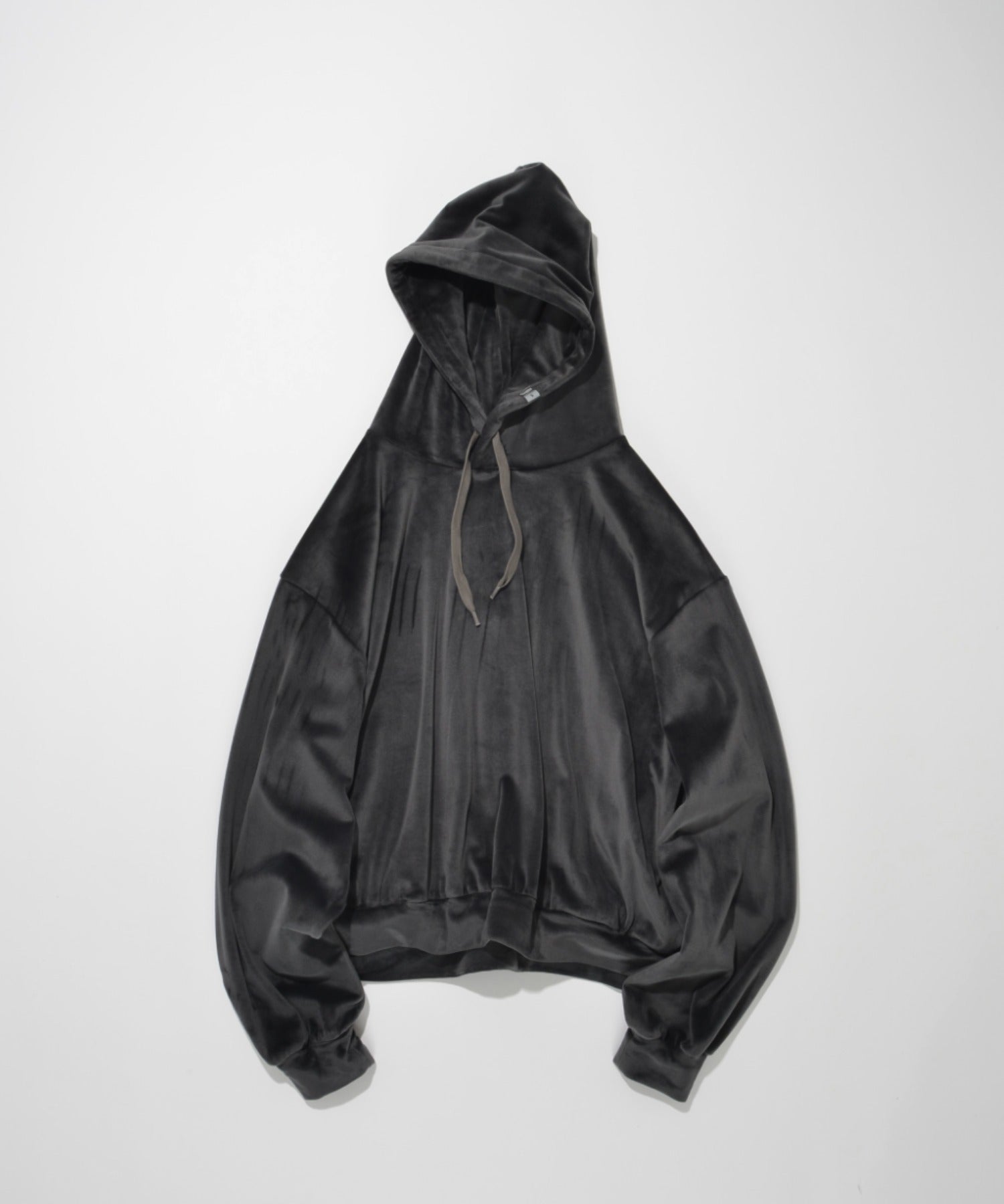 Velour Short Hoodie - black