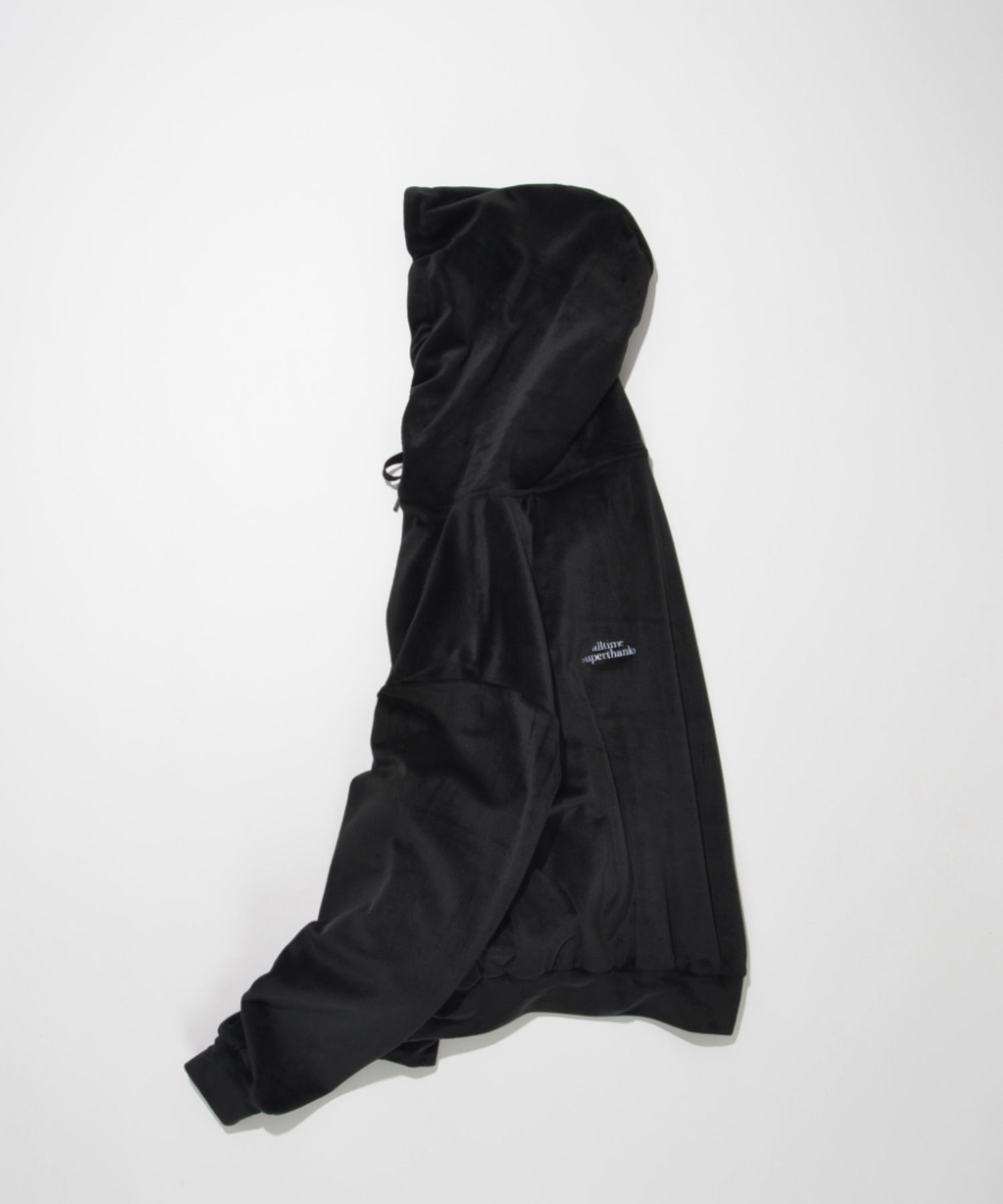 Velour Short Hoodie - black