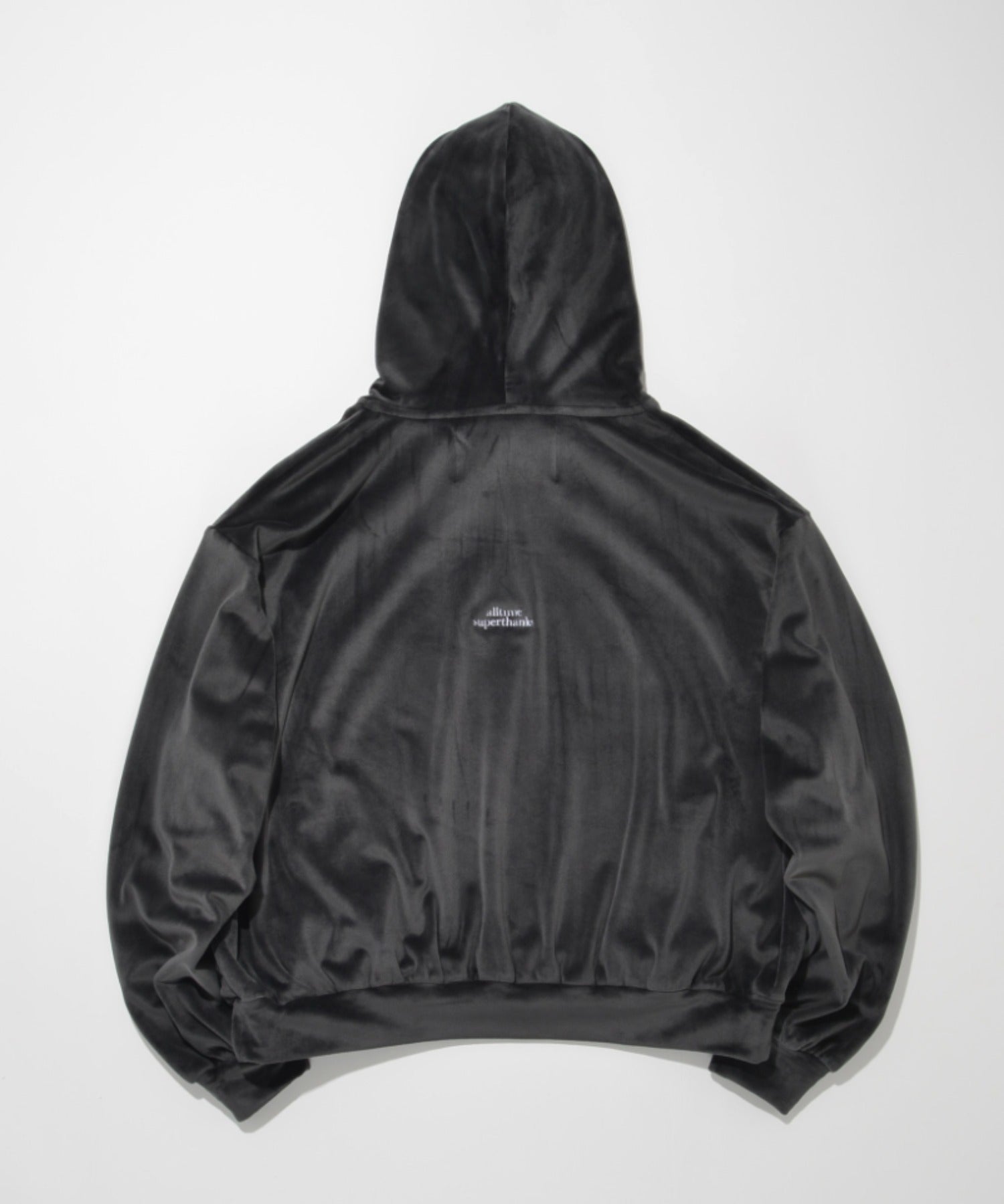 Velour Short Hoodie - black
