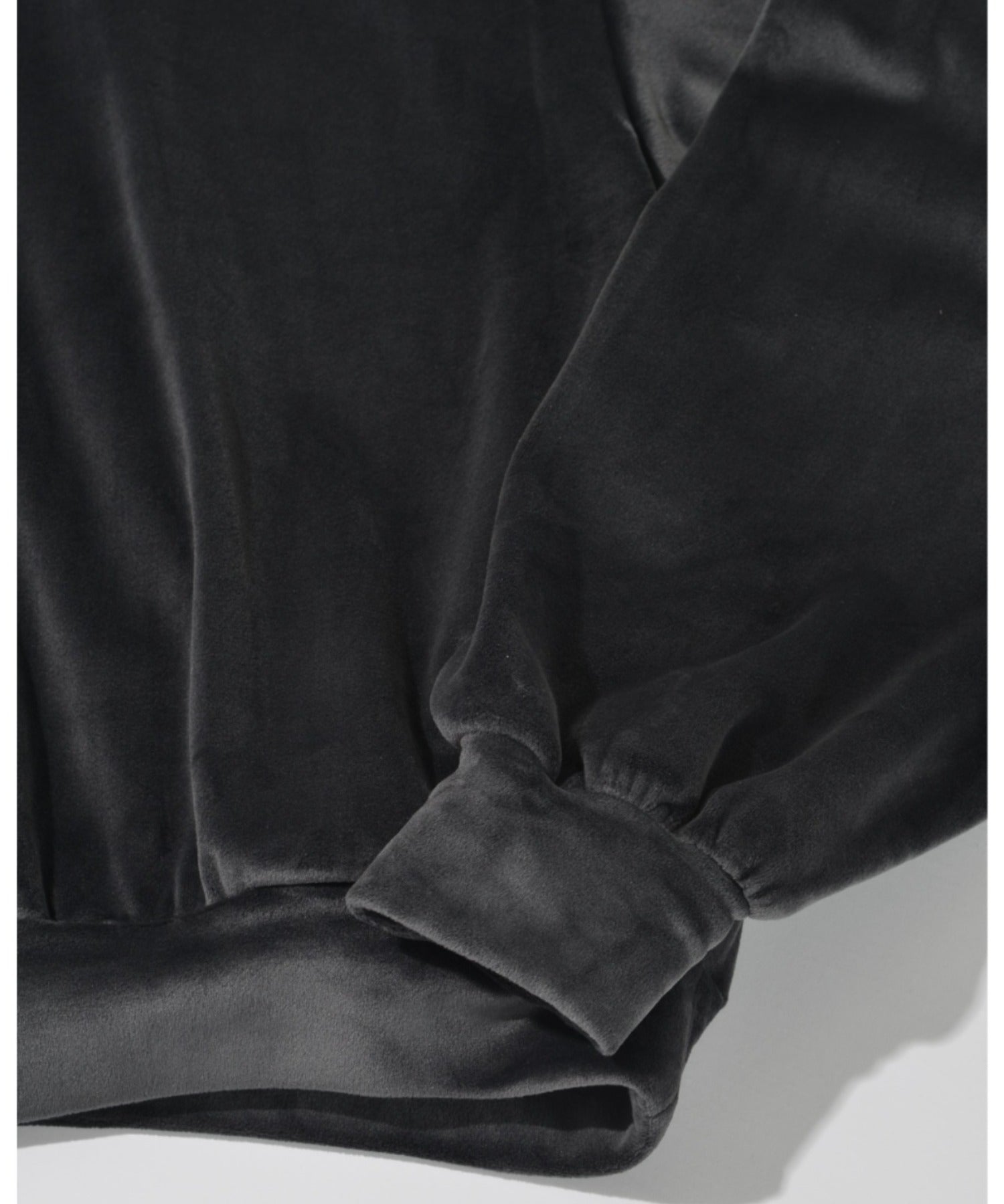 Velour Short Hoodie - black