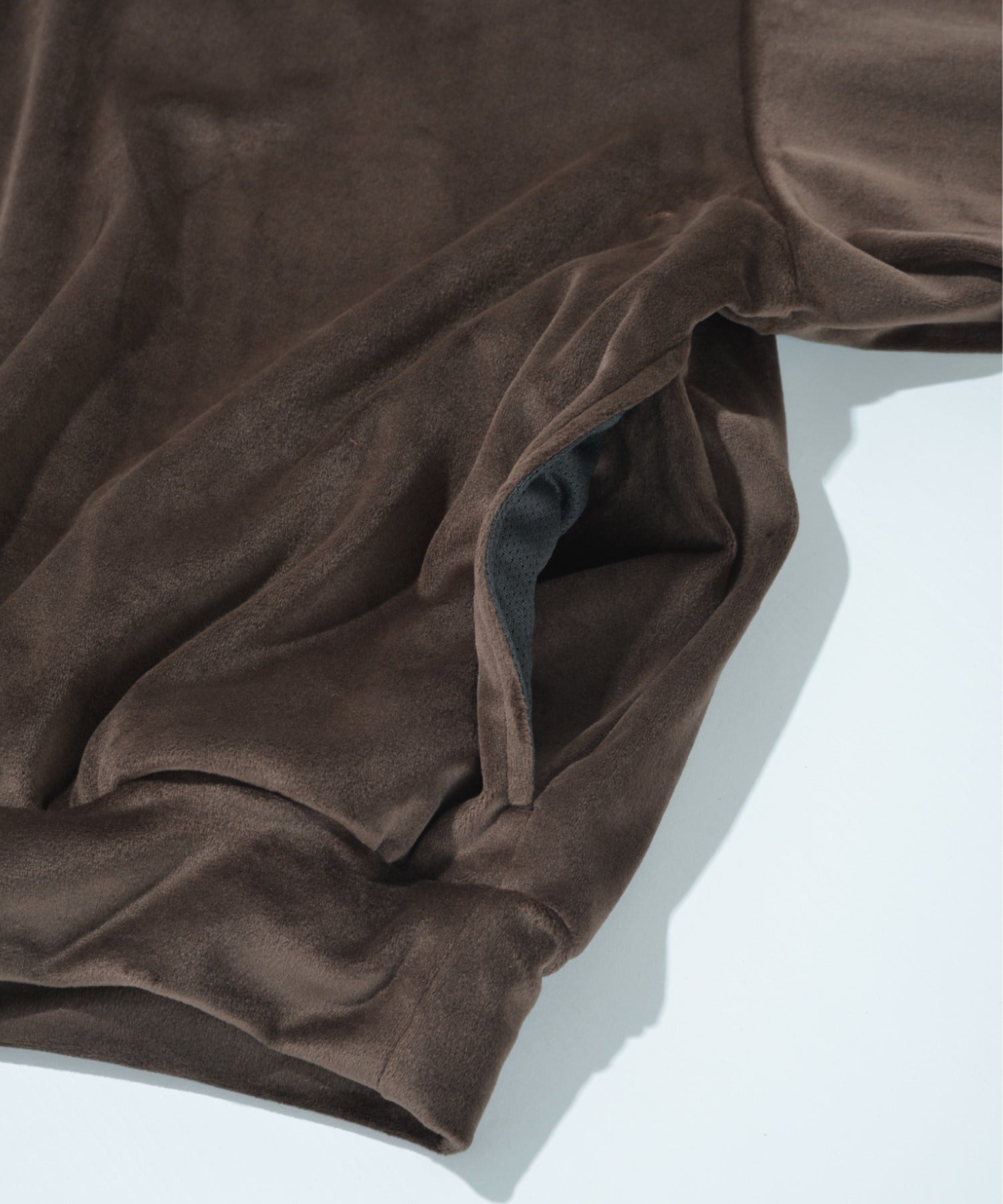 Velour Short Hoodie - black
