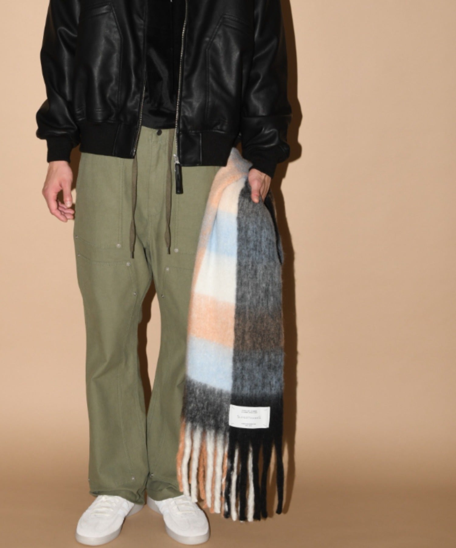 Big muffler (Multi check)- pink/sax