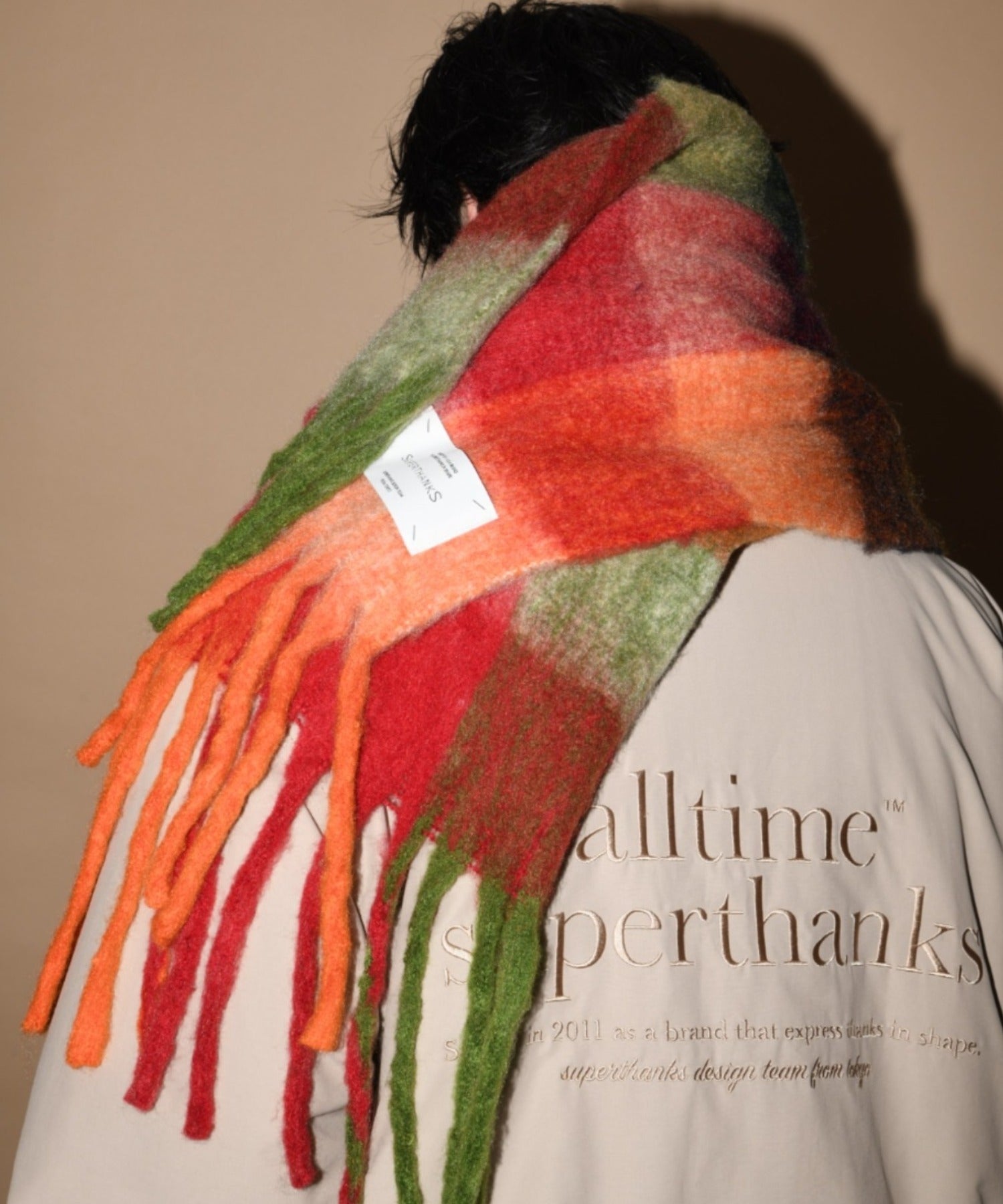 Big muffler (Multi check)- pink/sax