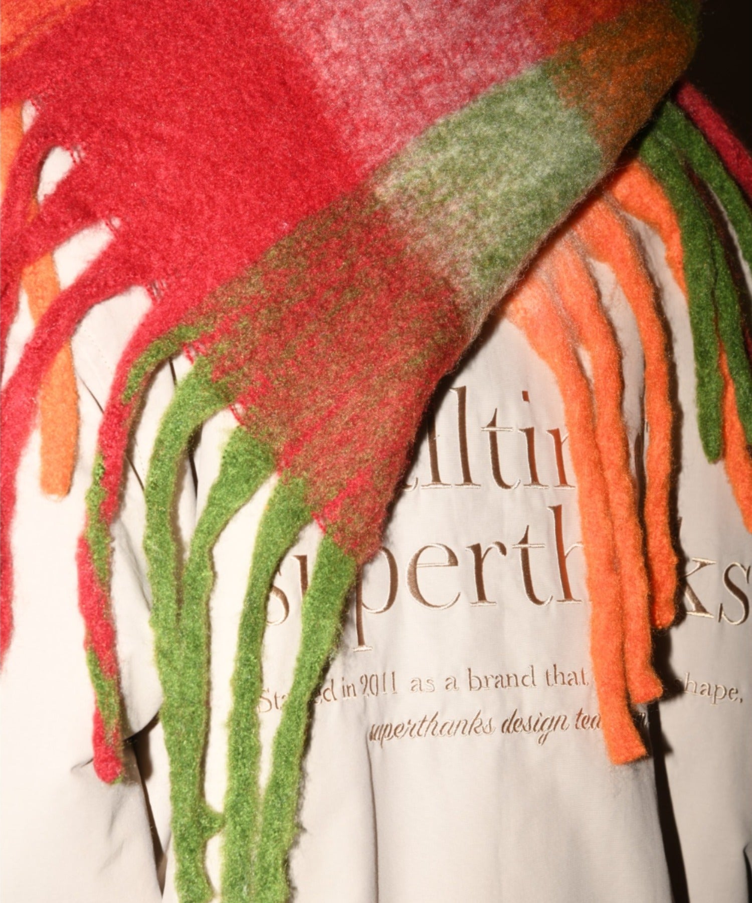 Big muffler (Multi check)- orange/red