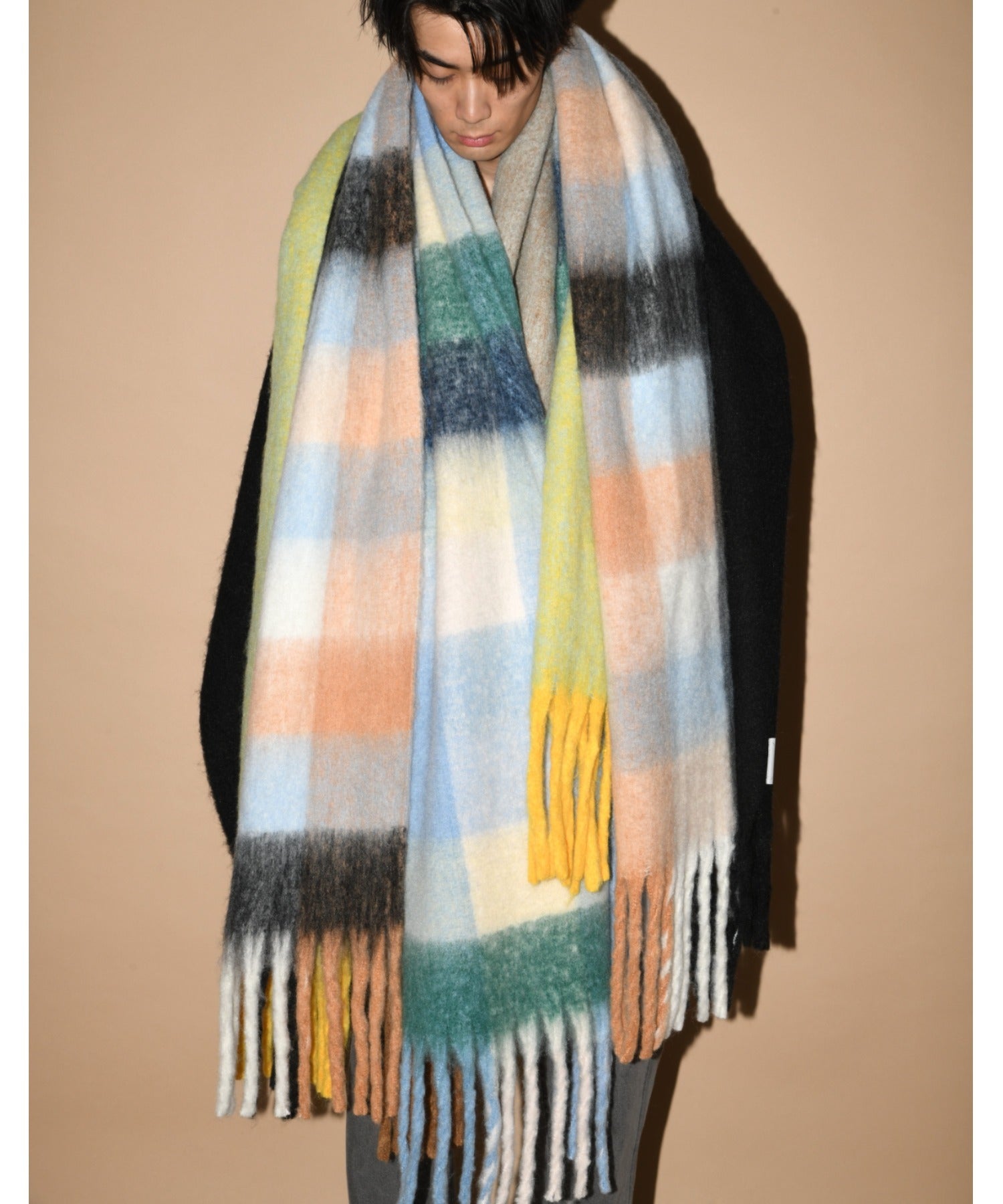 Big muffler (Multi check)- pink/sax