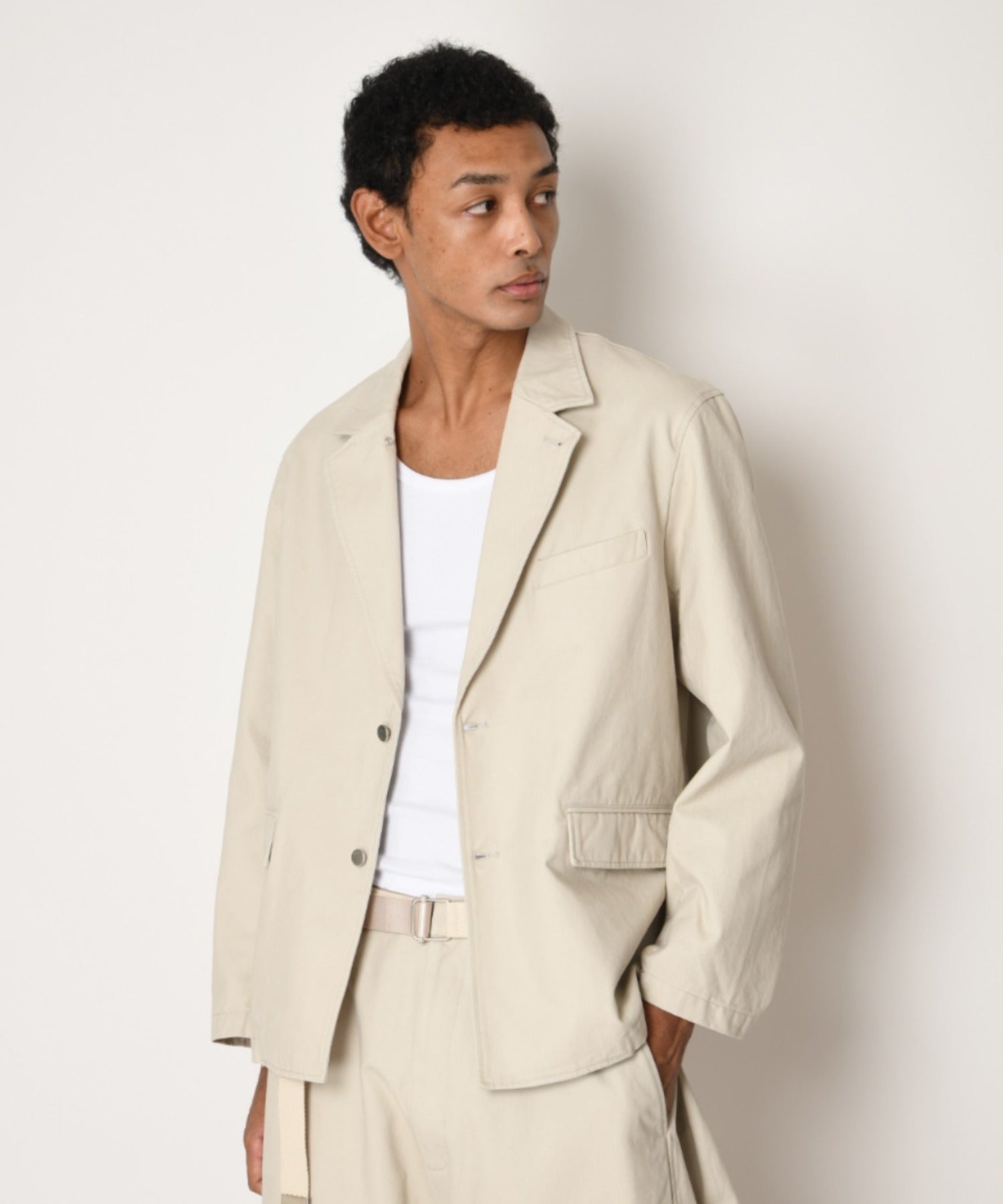 Pigment dyed Twill Jacket - black