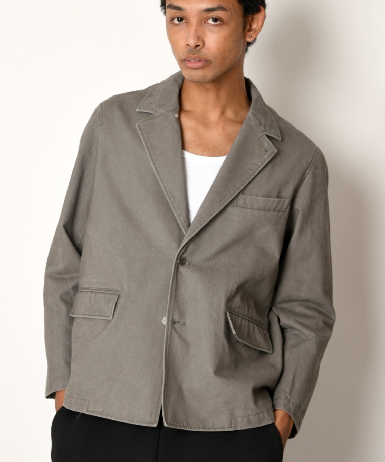 Pigment dyed Twill Jacket - black