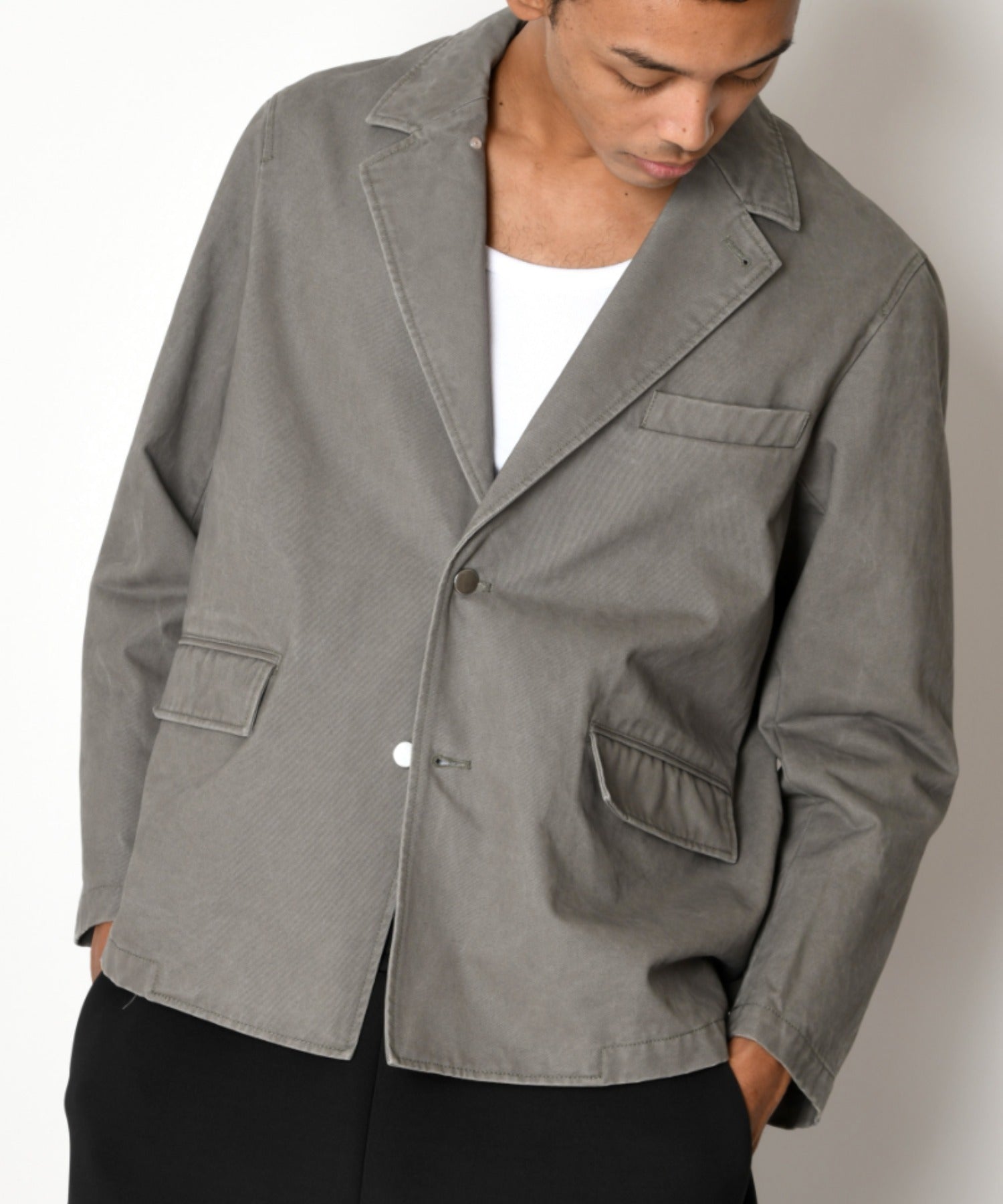 Pigment dyed Twill Jacket - black