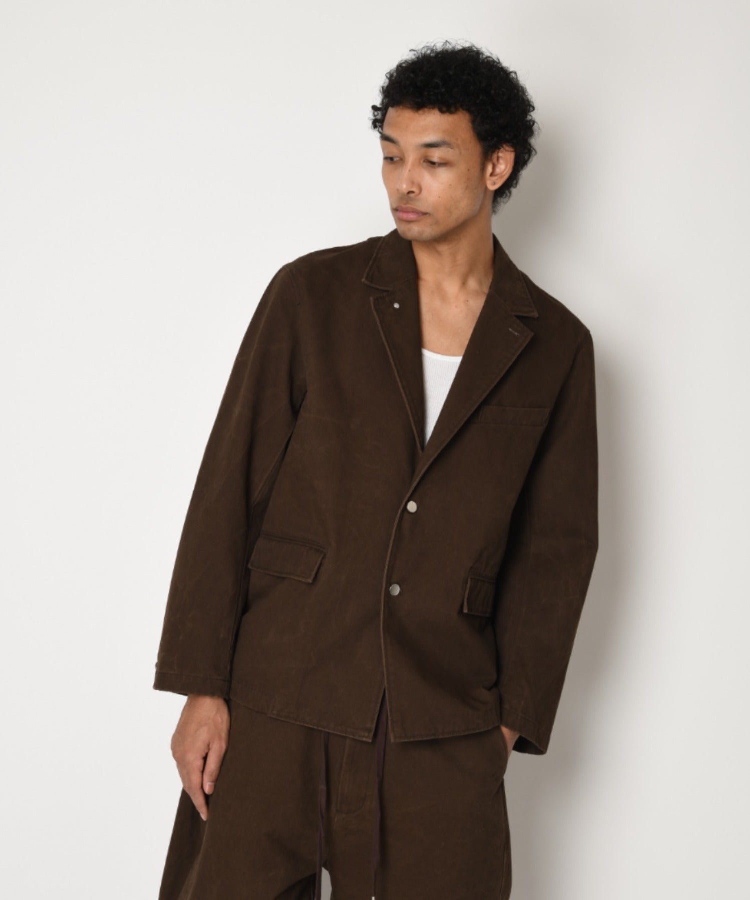 Pigment dyed Twill Jacket - brown