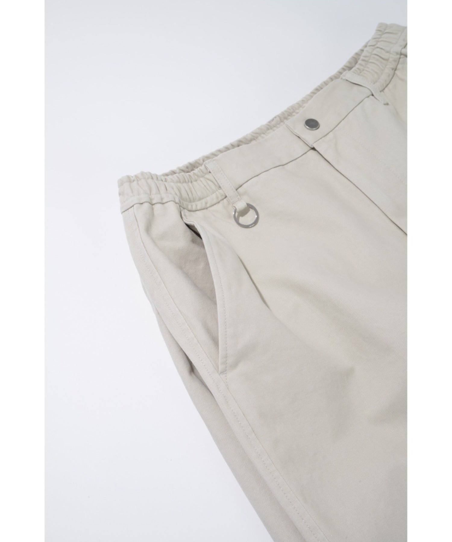 Pigment dyed Twill Side-tuck Wide Pants - gray