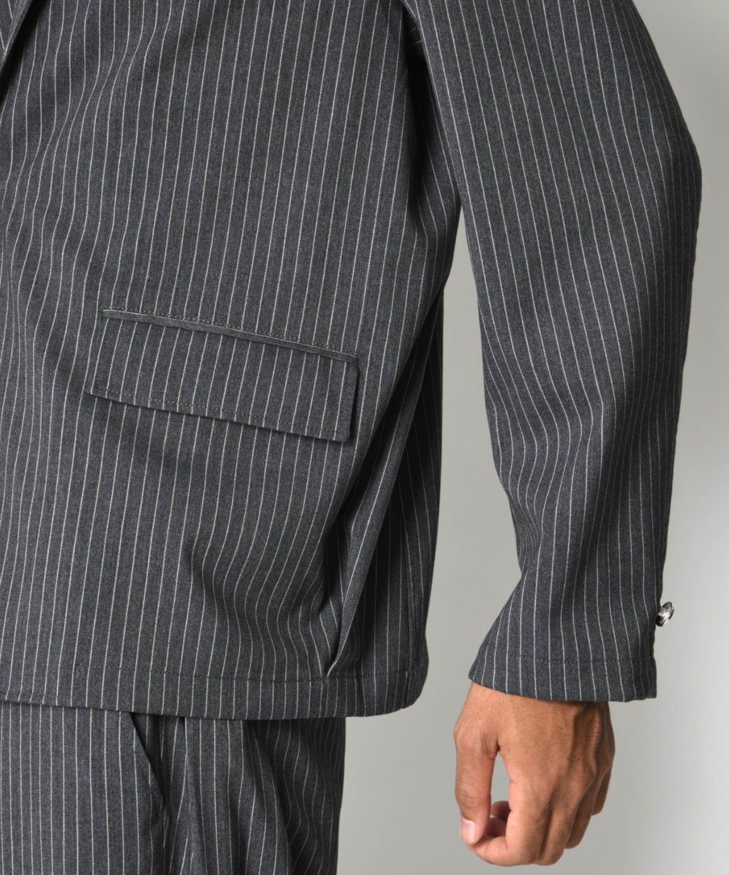 TR Pinstripe Jacket - gray/white