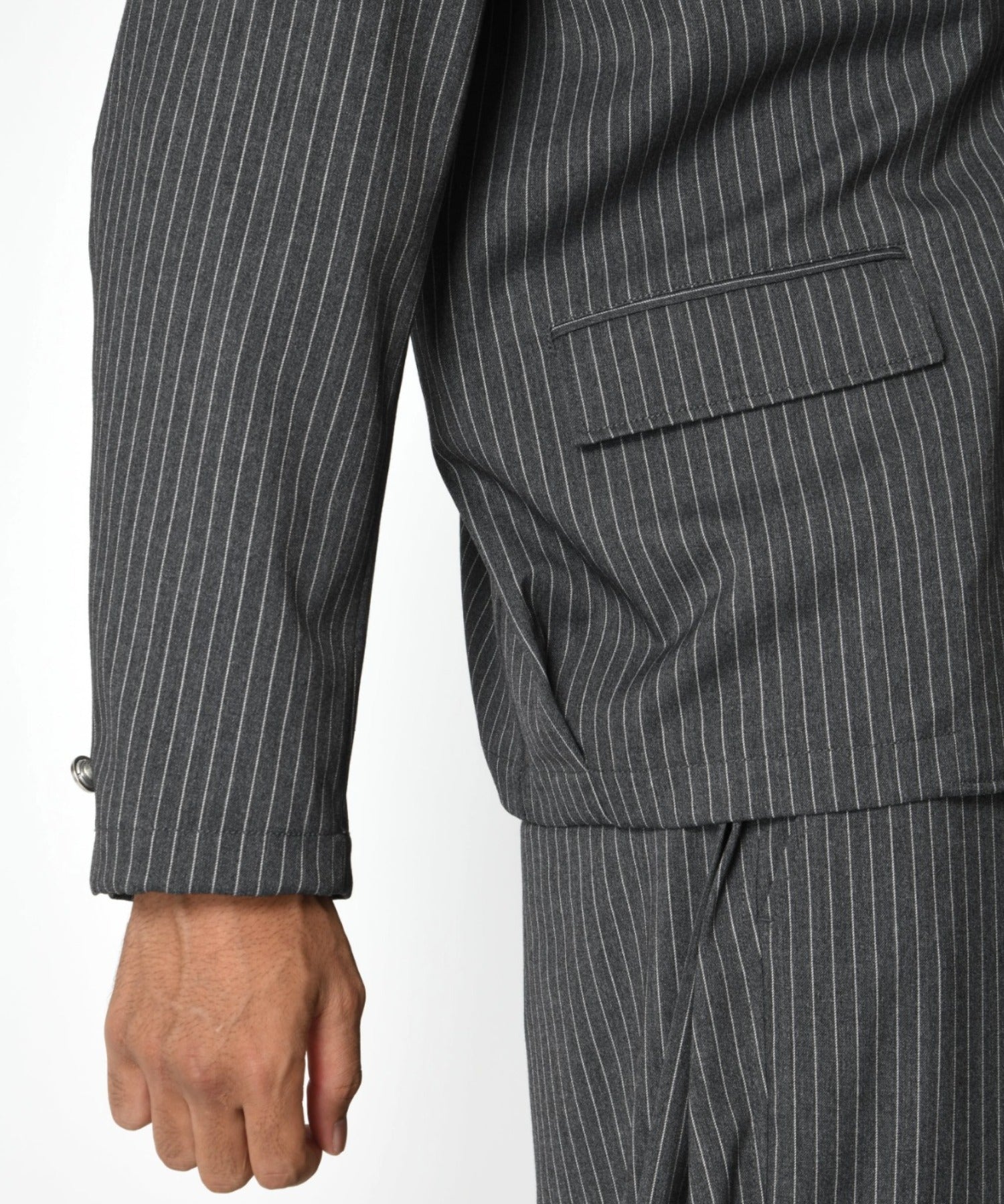 TR Pinstripe Jacket - gray/white