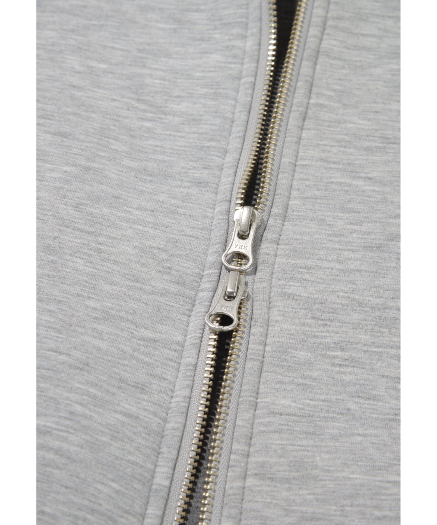 Double-knit Embroidery Zip-Hoodie - ash c.gray