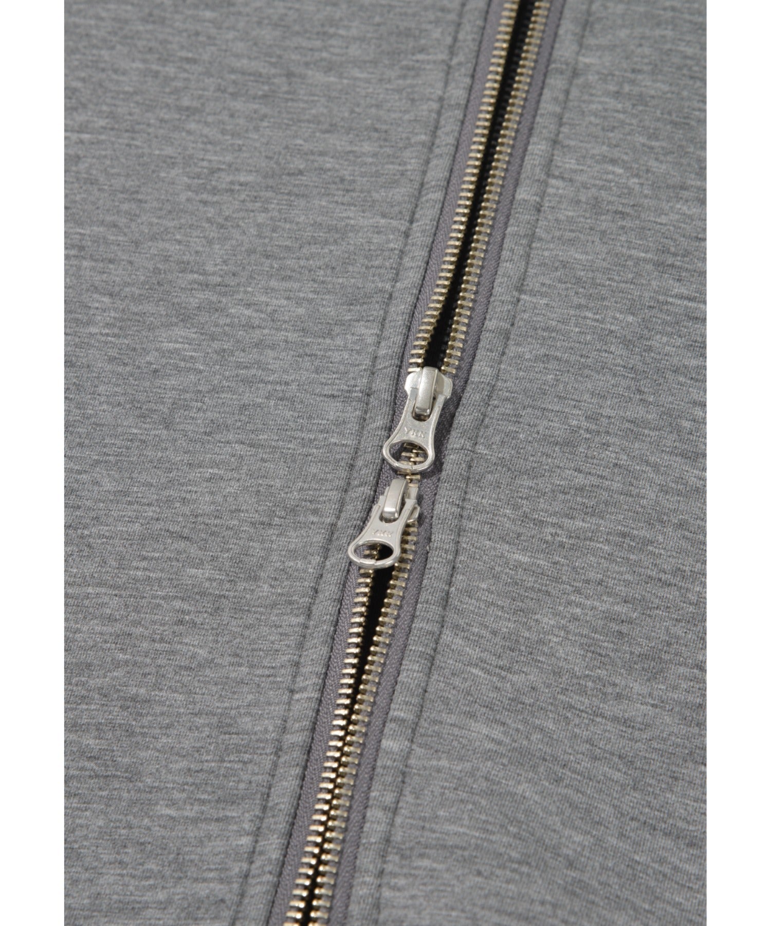 Double-knit Embroidery Zip-Hoodie - ash c.gray