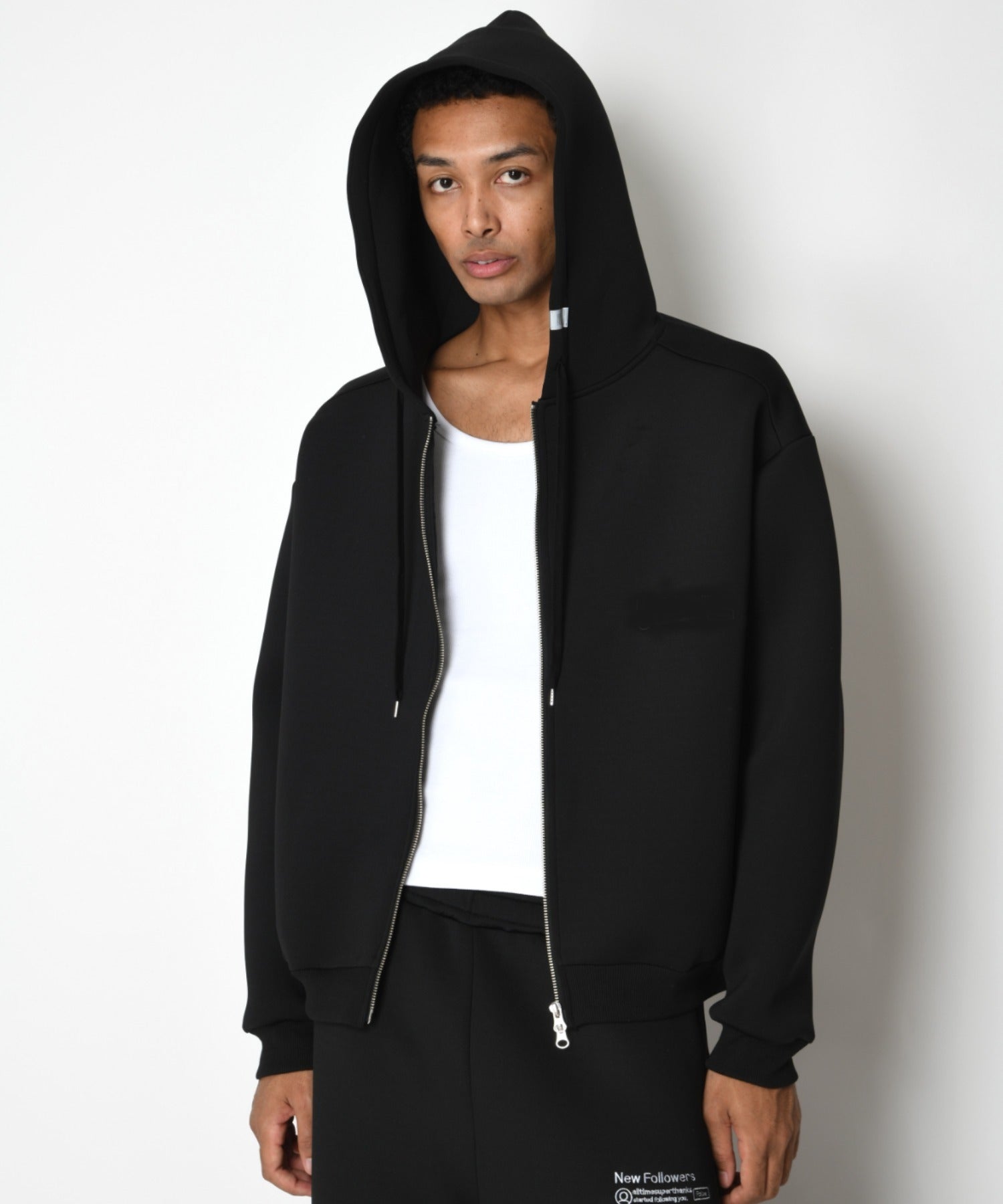 Double-knit Zip-Hoodie (無地) - ash gray