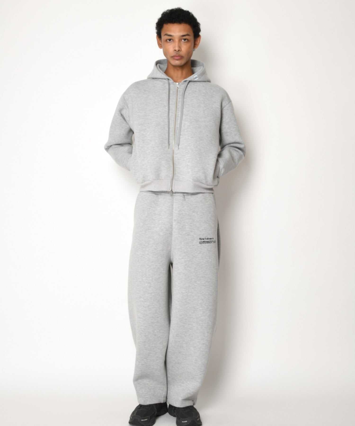 Double-knit Zip-Hoodie (無地) - ash gray