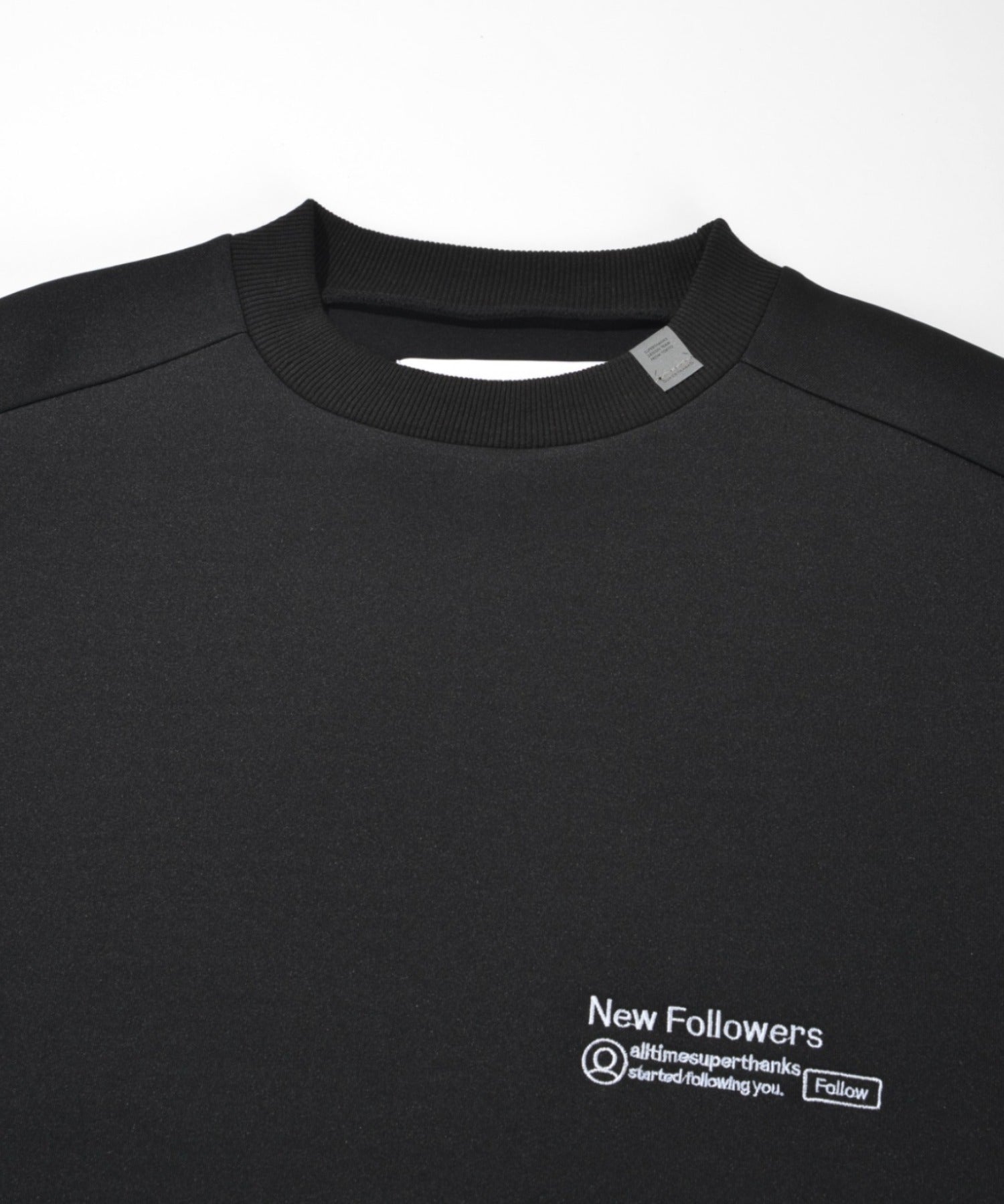 Double-knit Embroidery Crew-neck - ash c.gray