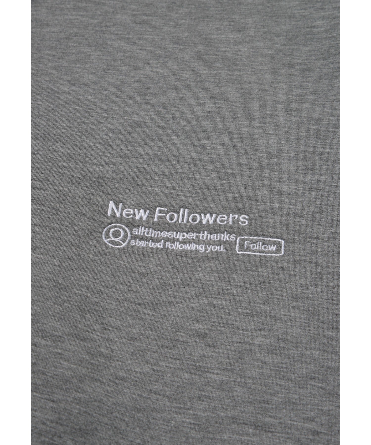 Double-knit Embroidery Crew-neck - ash c.gray