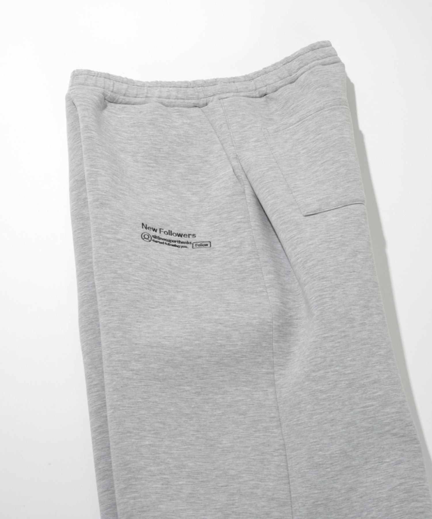 Double-knit Embroidery Side-tuck Wide Pants - ash c.gray