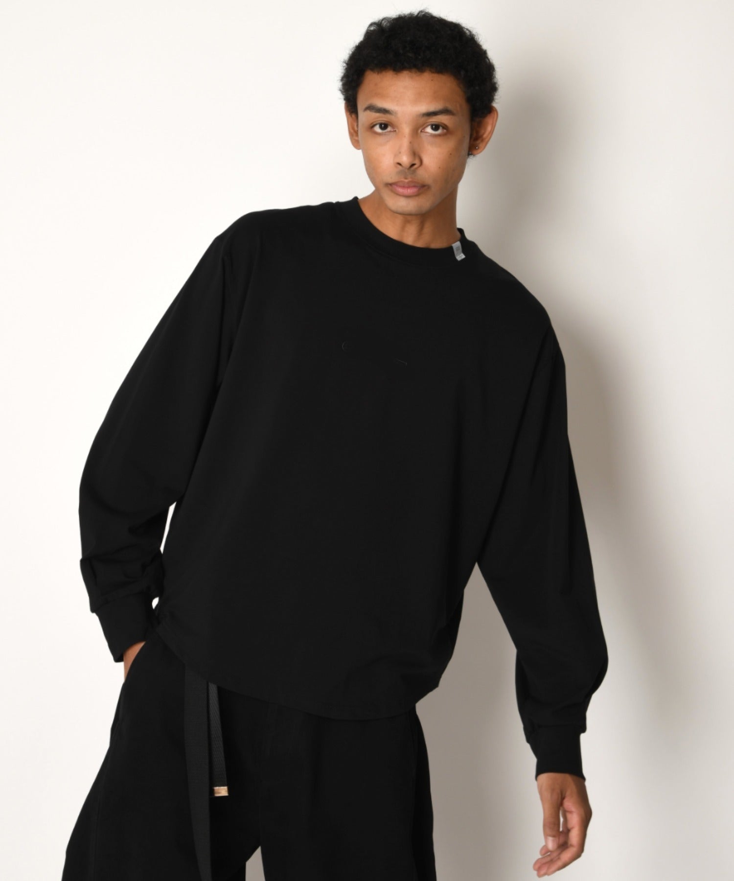 SBY Refined L/S T-shirt (無地) - black