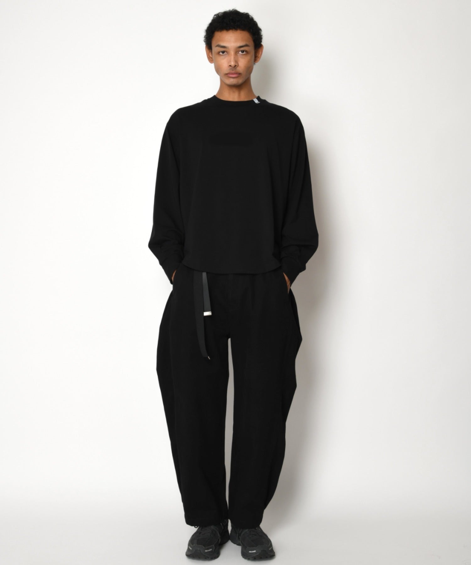 SBY Refined L/S T-shirt (無地) - black