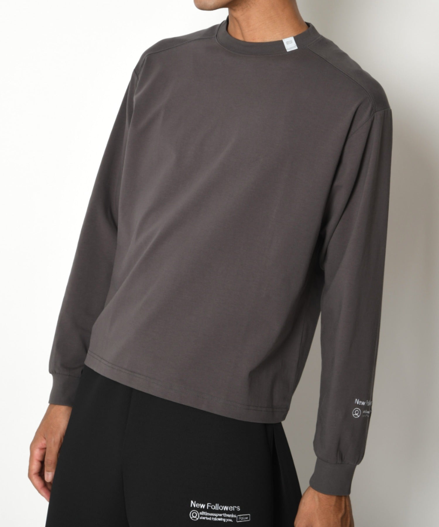 SBY Embroidery L/S T-shirt - c.gray