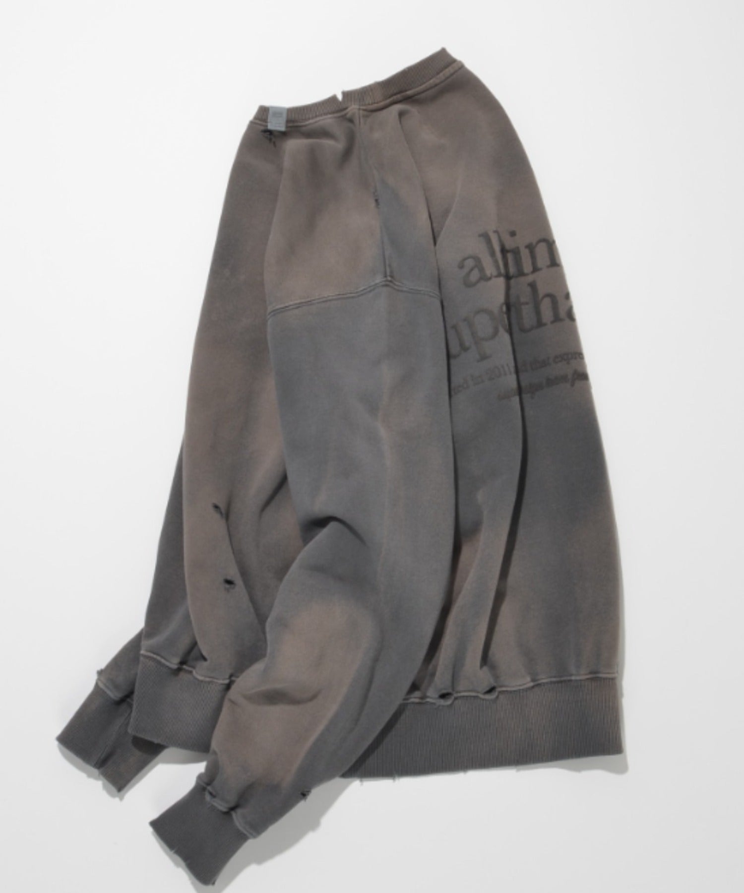 Vintage finishing Crew-neck Sweat - black